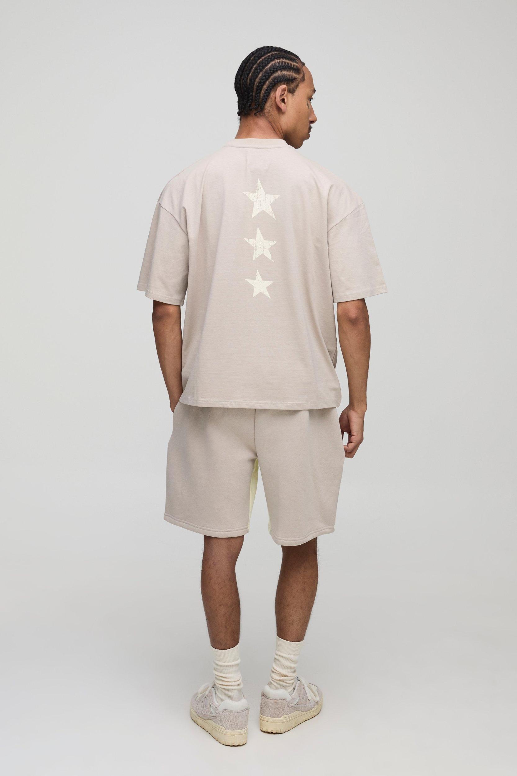 Oversized Boxy M Star T-Shirt & Gusset Short Set | boohooMAN USA Product Image