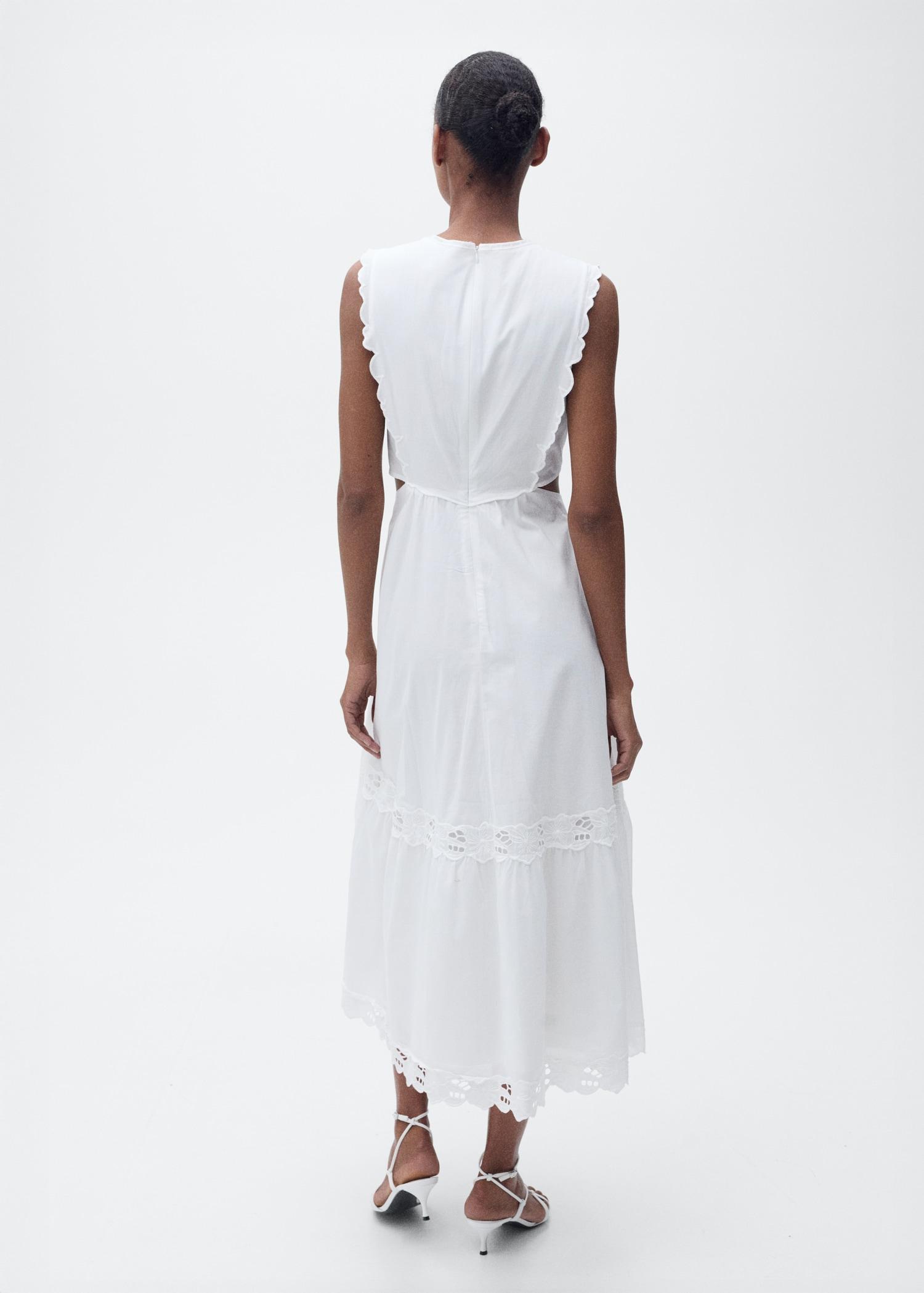 Embroidered dress with side slits - Women | MANGO USA Product Image