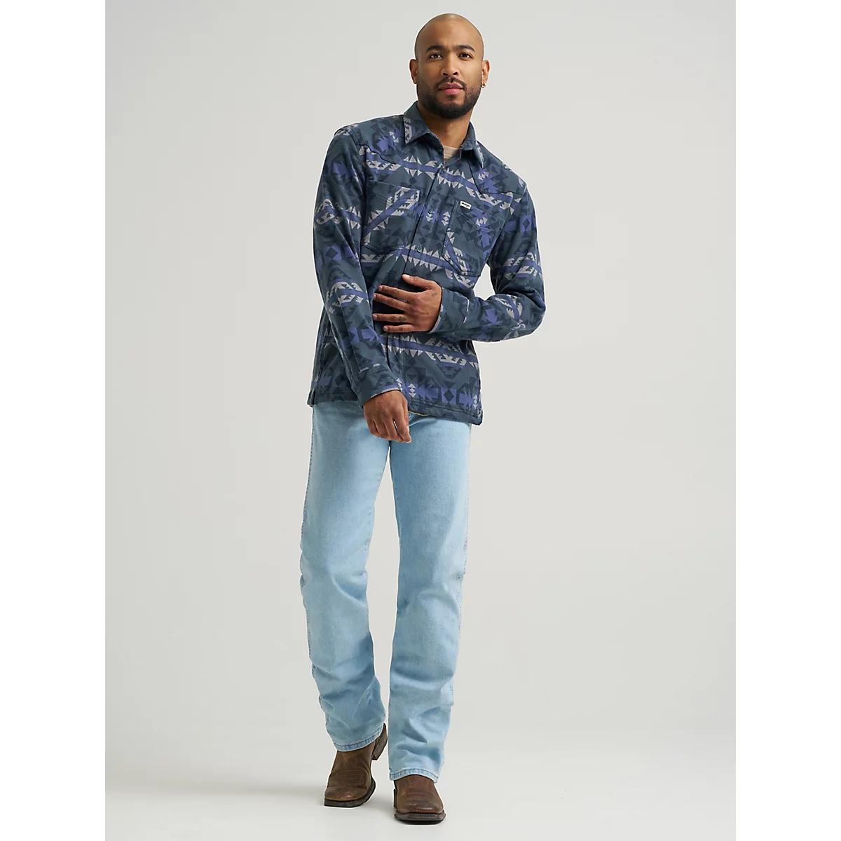 Wrangler All Terrain Gear Men's Campsite Flannel Shirt in Dark Slate Product Image