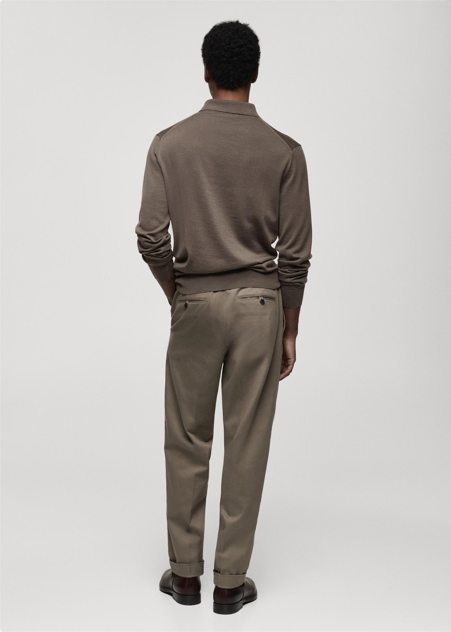 100% merino wool polo sweater - Men | MANGO USA Product Image