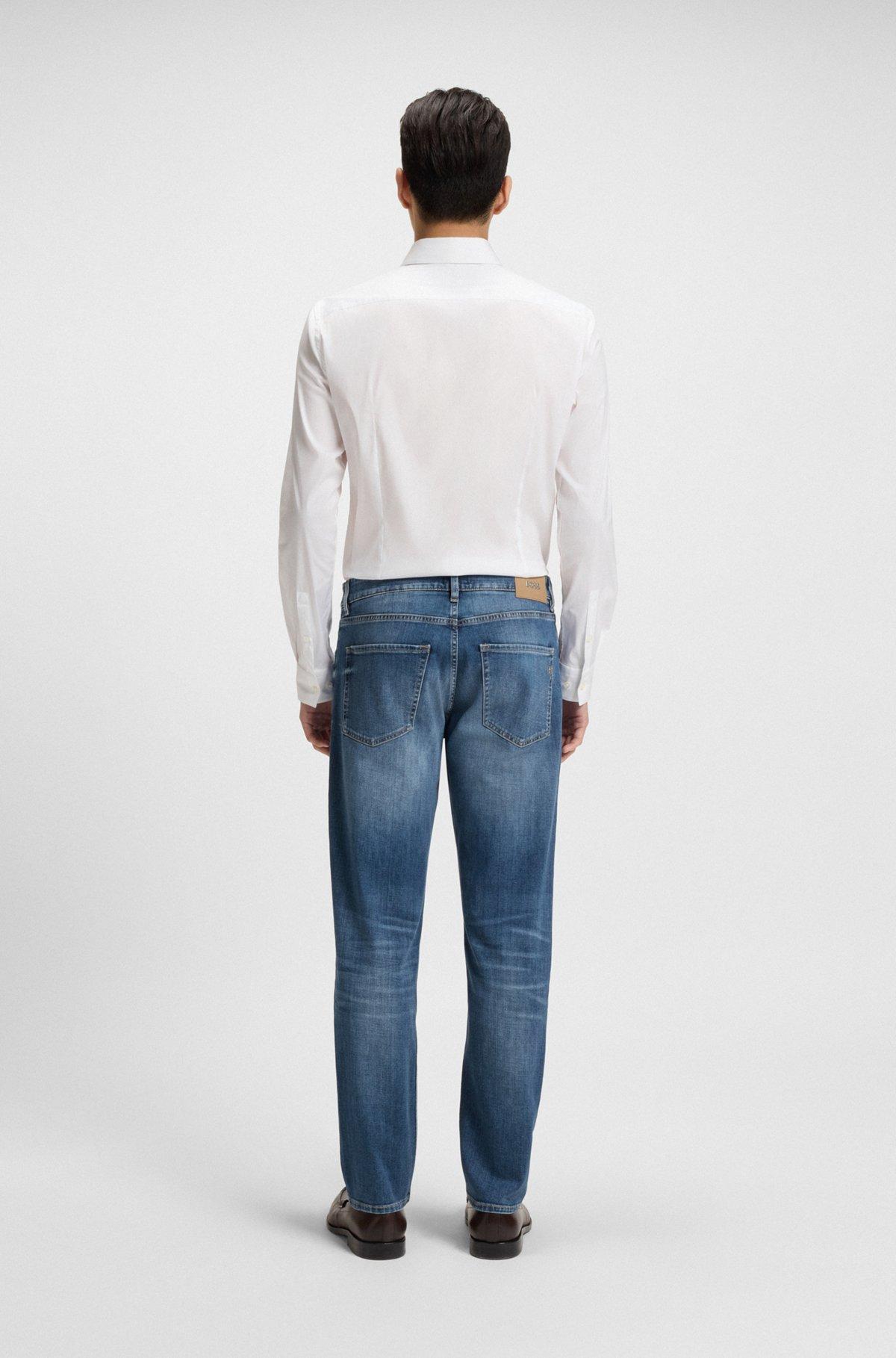 BOSS - Maine regular-fit jeans in blue comfort-stretch denim - Blue Product Image