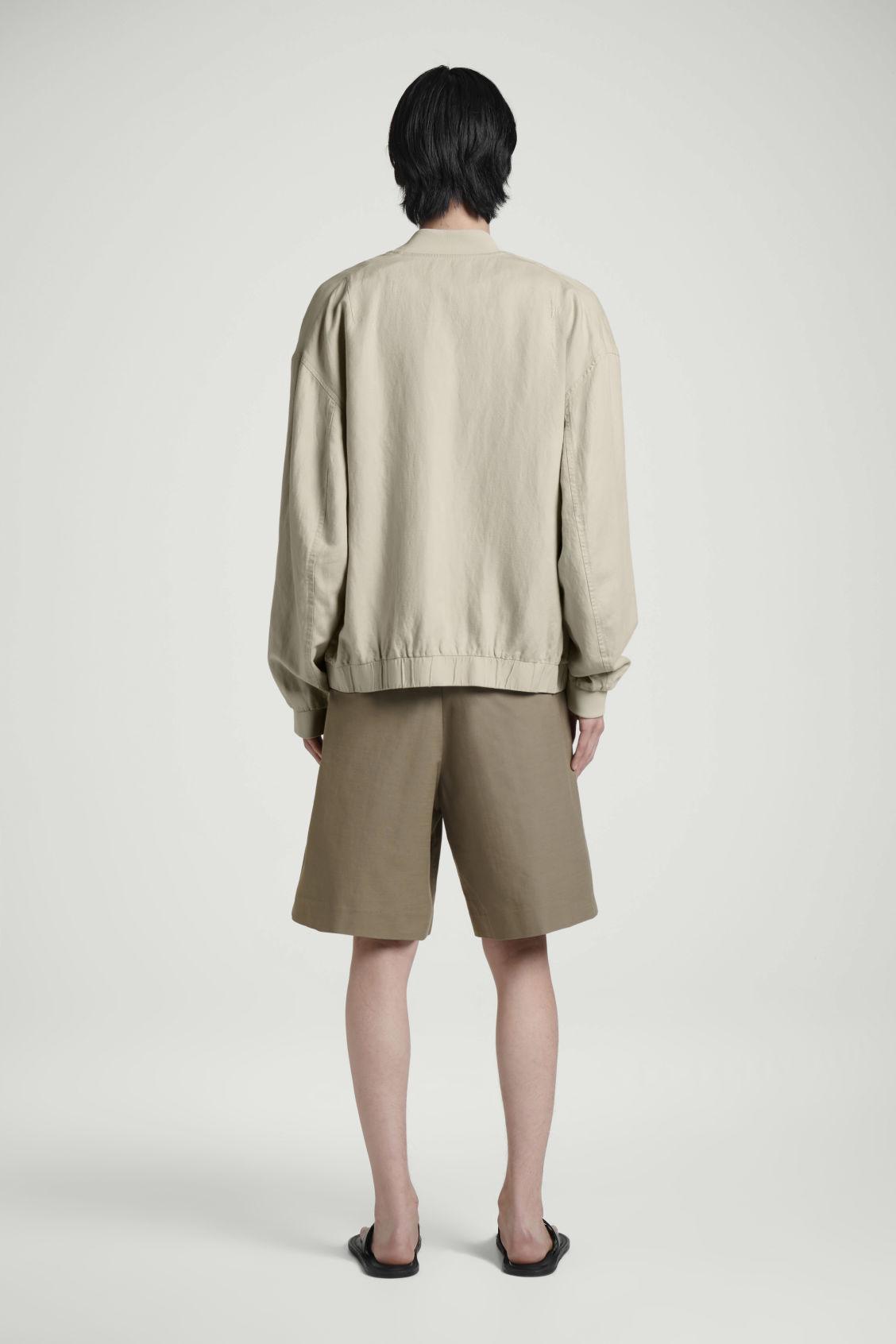 LINEN BOMBER JACKET Product Image