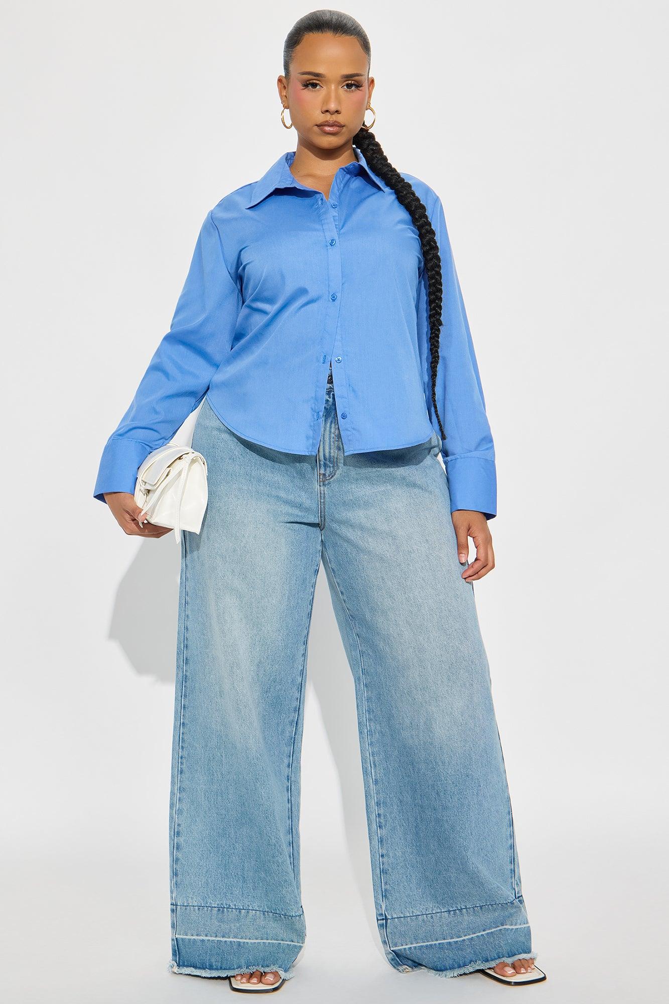 Lily Poplin Shirt - Blue Female Product Image