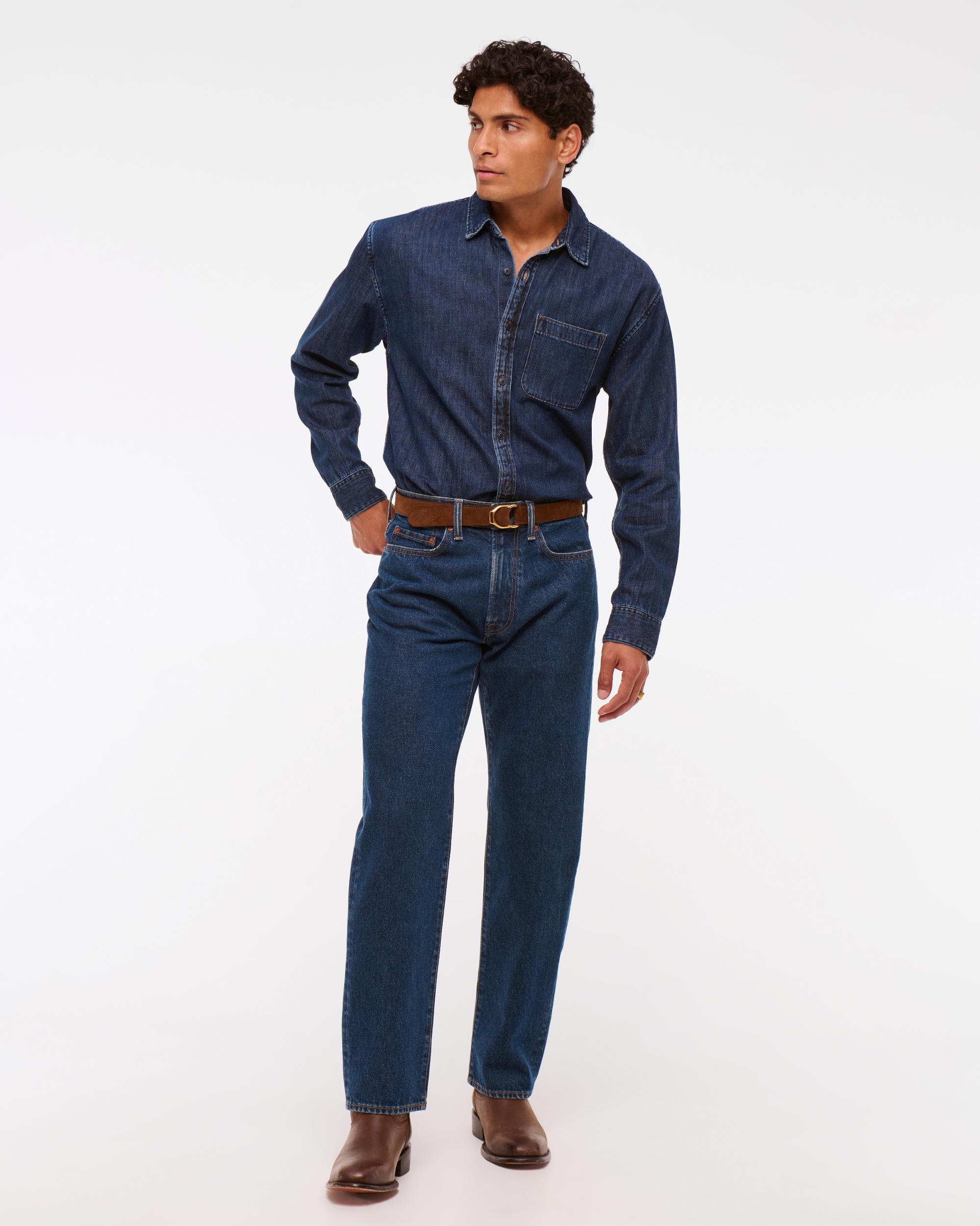 Denim Button-Up Shirt Product Image