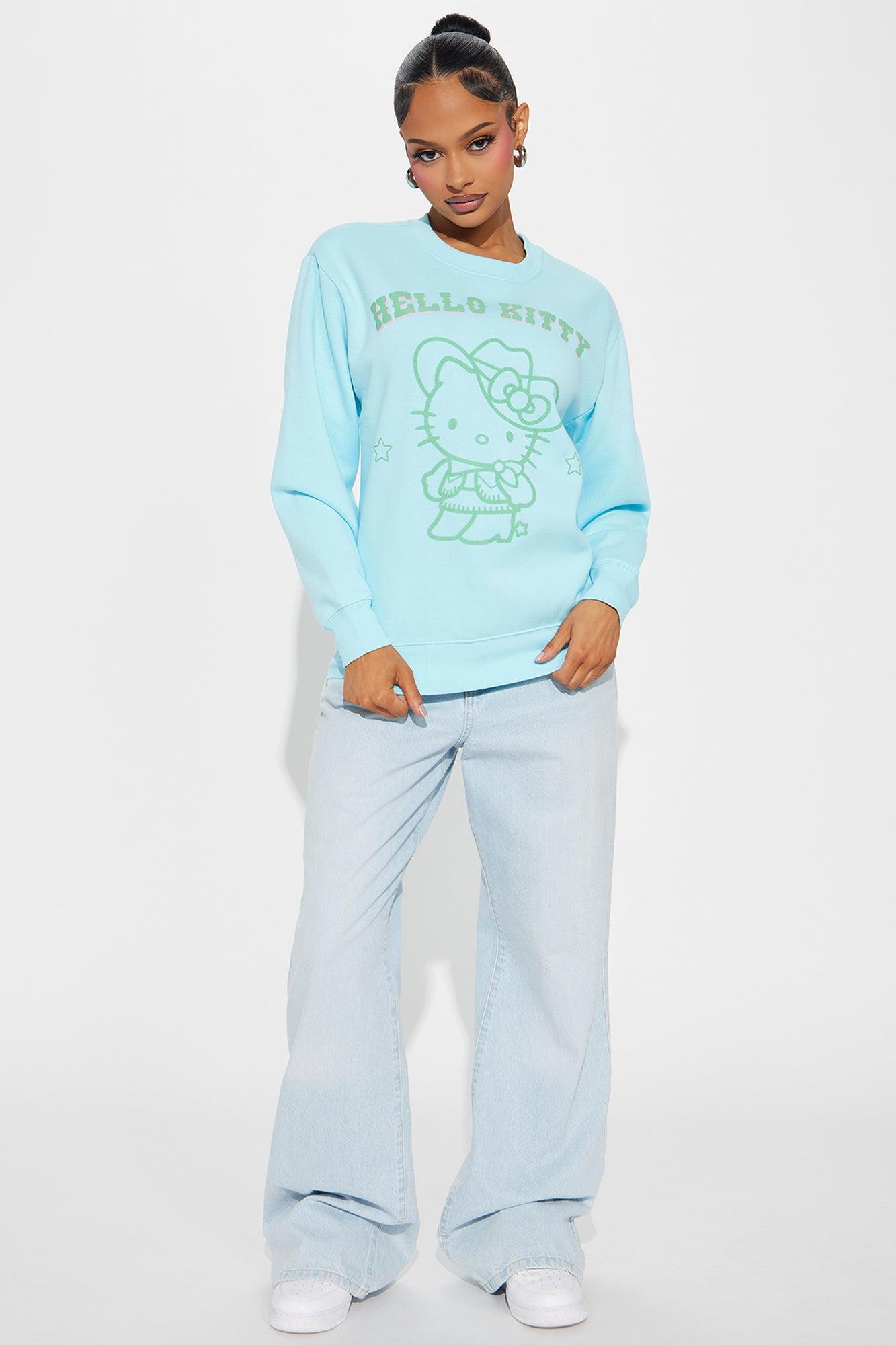 Saddle Up Hello Kitty Sweatshirt - Light Blue Product Image