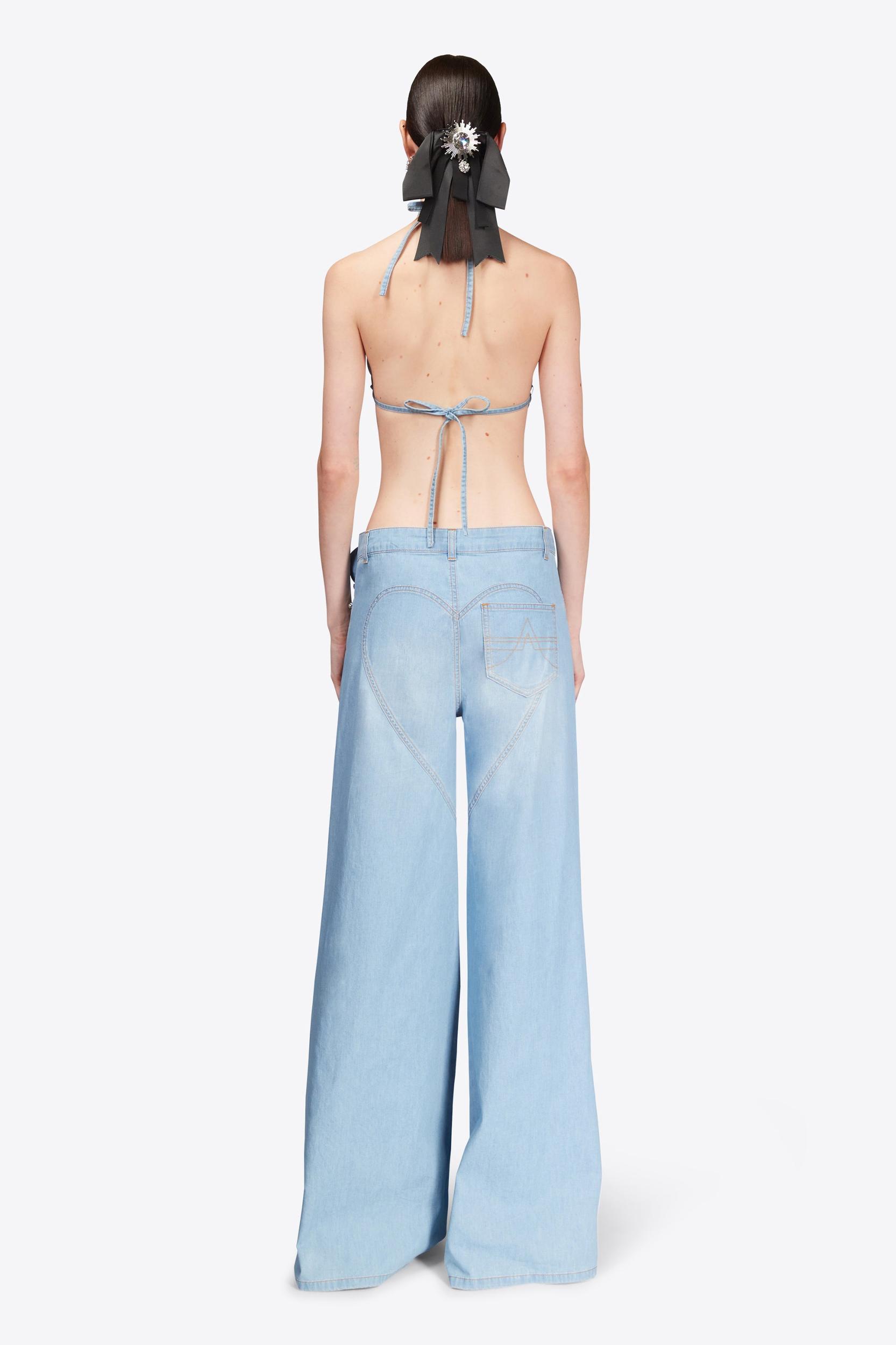 Crystal Rosette Wide Leg Jean Product Image