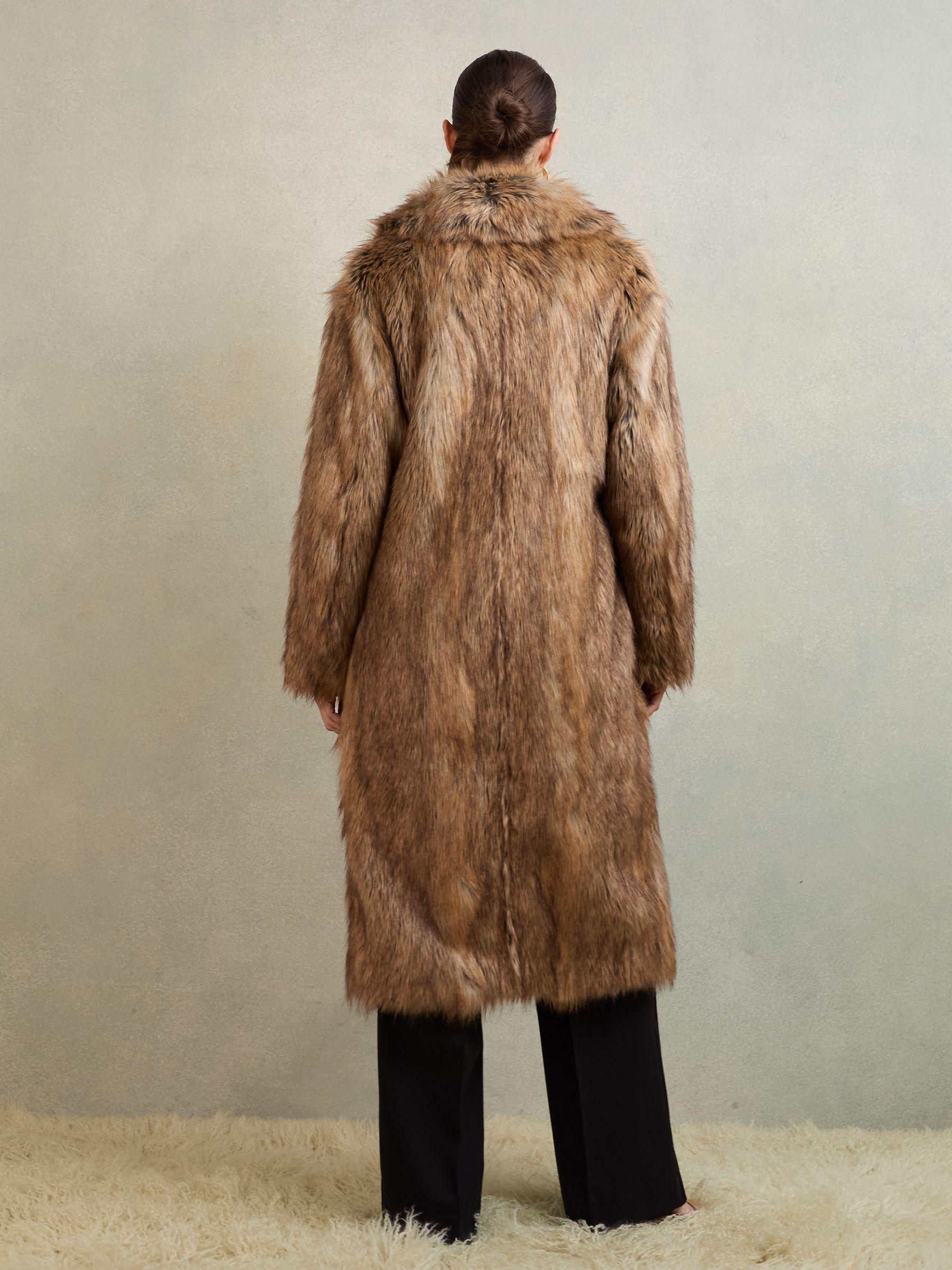 Atelier Faux-Fur Long Coat in Neutral Product Image