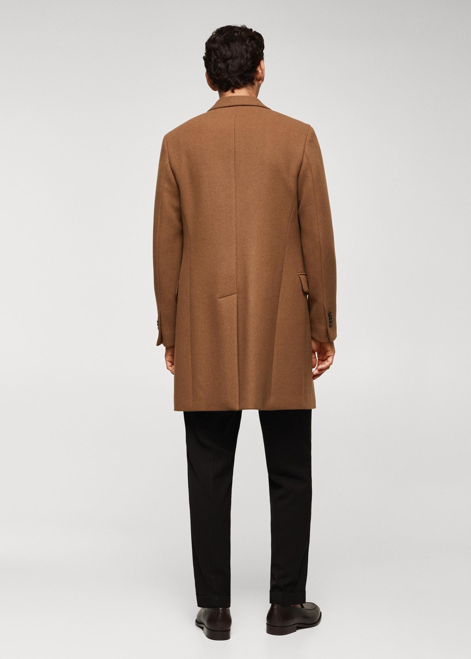 Long recycled wool coat - Men | MANGO USA Product Image