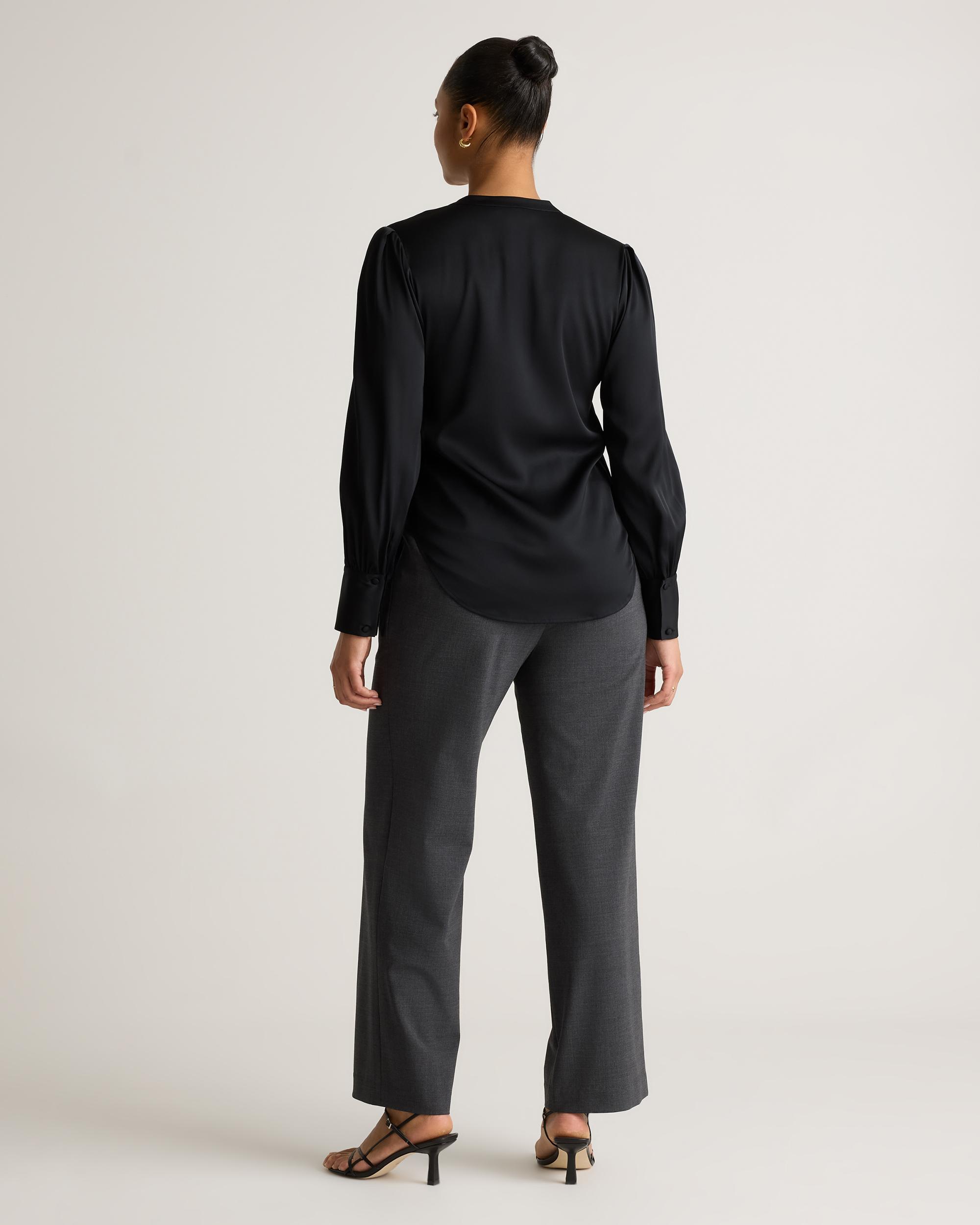 Quince | Women's Washable Stretch Silk Peasant Blouse Size XS Product Image