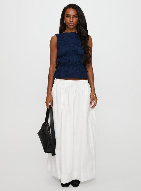 Endless Summers Tie Side Top Navy Product Image