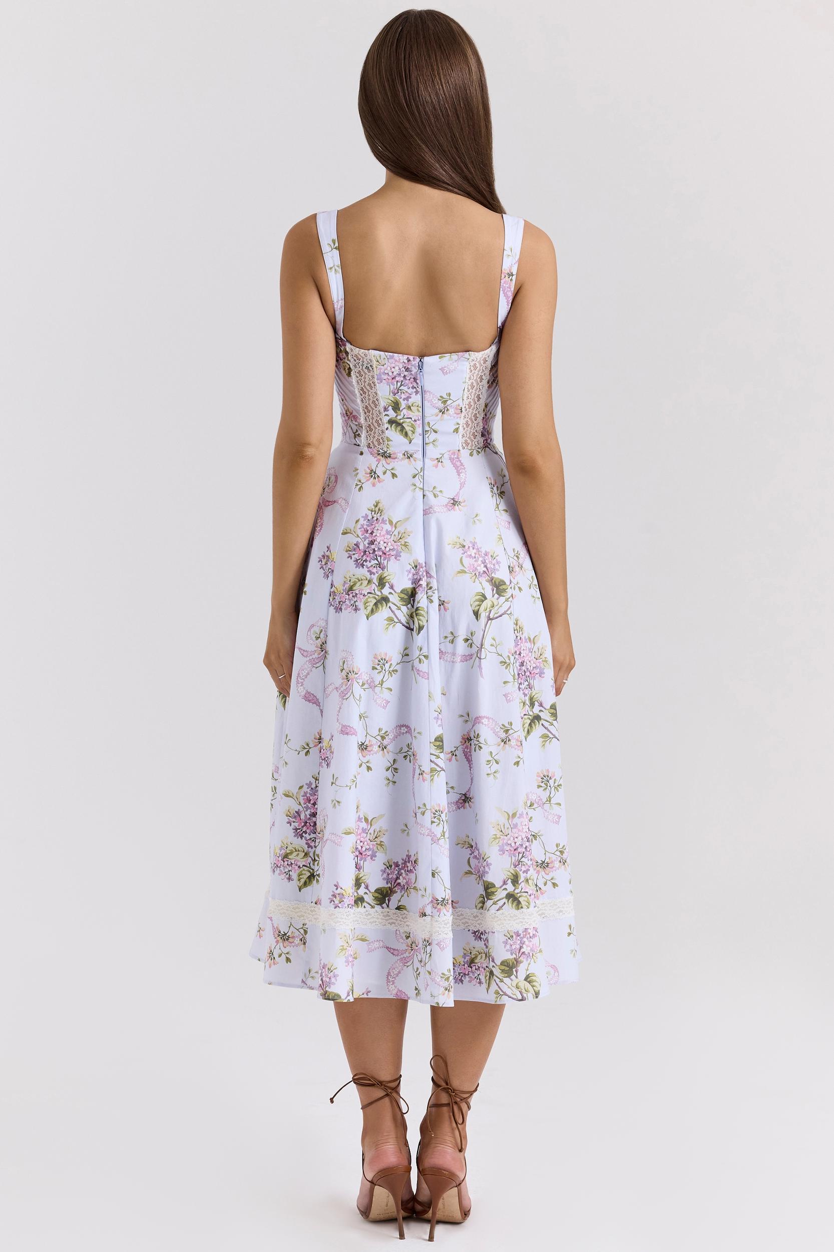 Kim  lilac floral cotton midi sundress Product Image