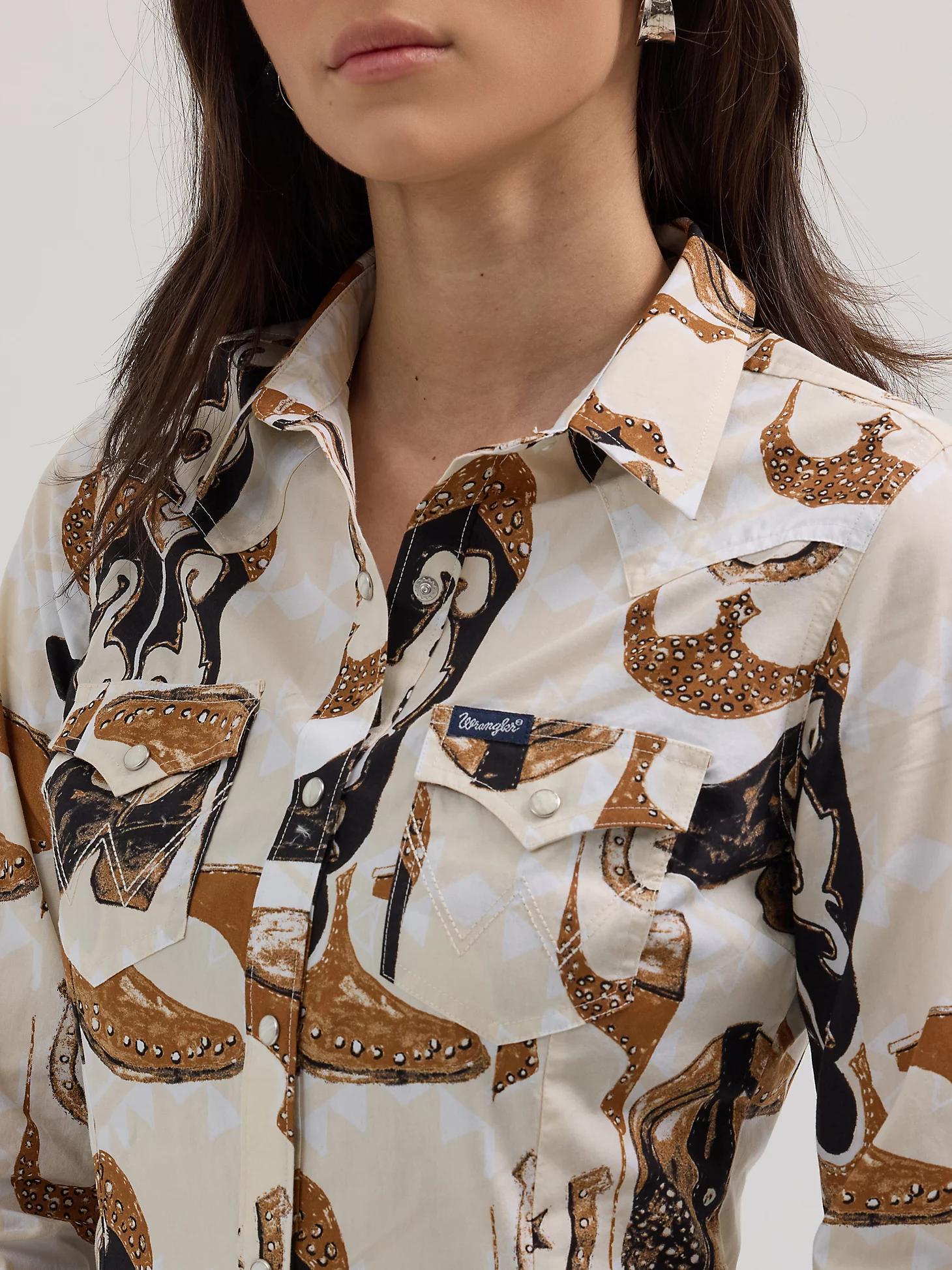 Women's Saddle Up Slim Western Snap Shirt | Women's TOPS | Wrangler® Product Image