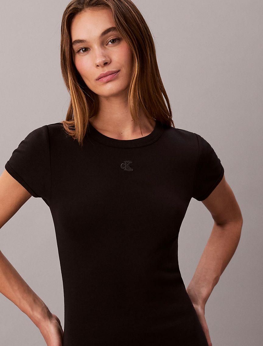 Cotton Contour Rib Monogram Mini Dress Product Image