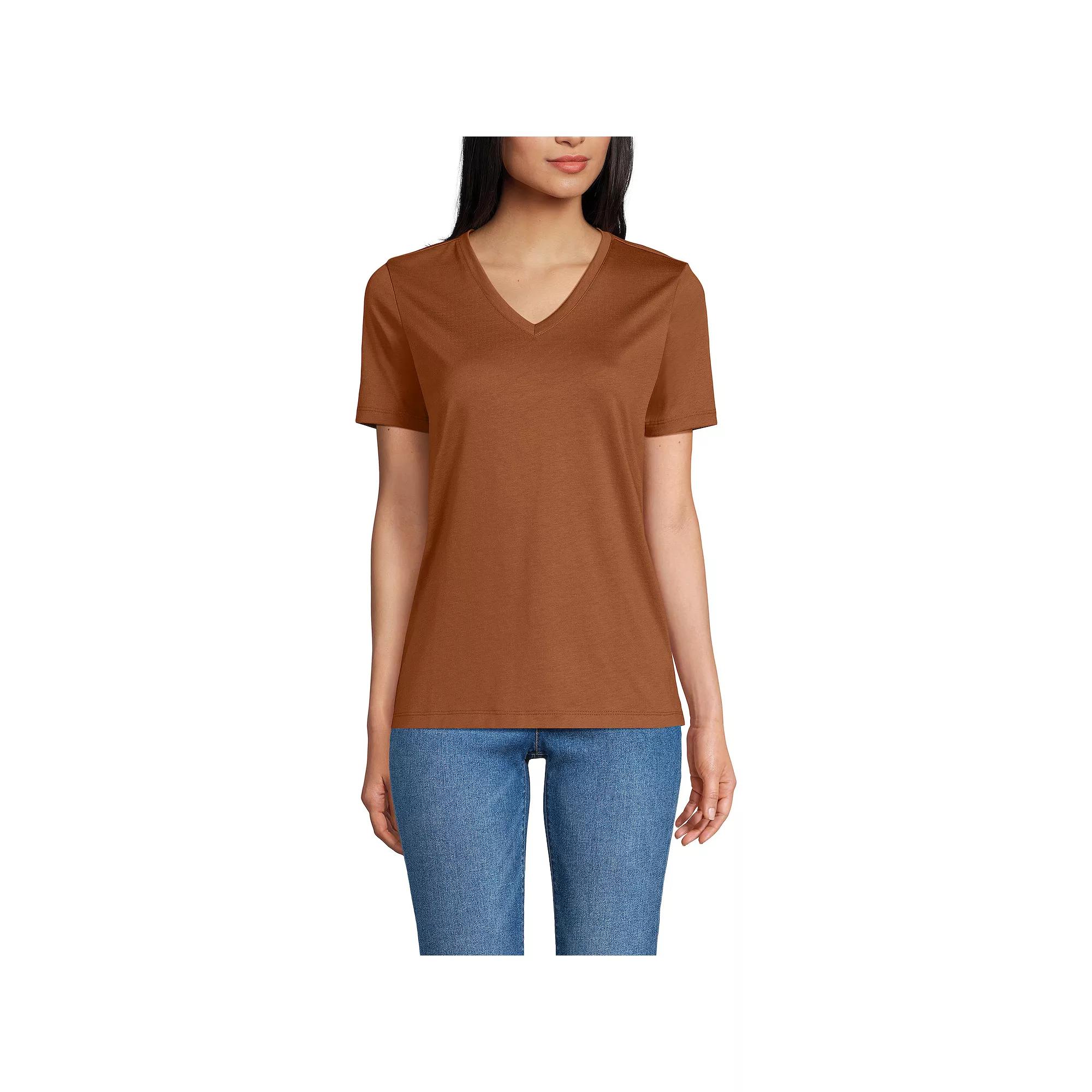 Women's Lands' End Relaxed-Fit Supima Cotton V-Neck Tee,  Product Image