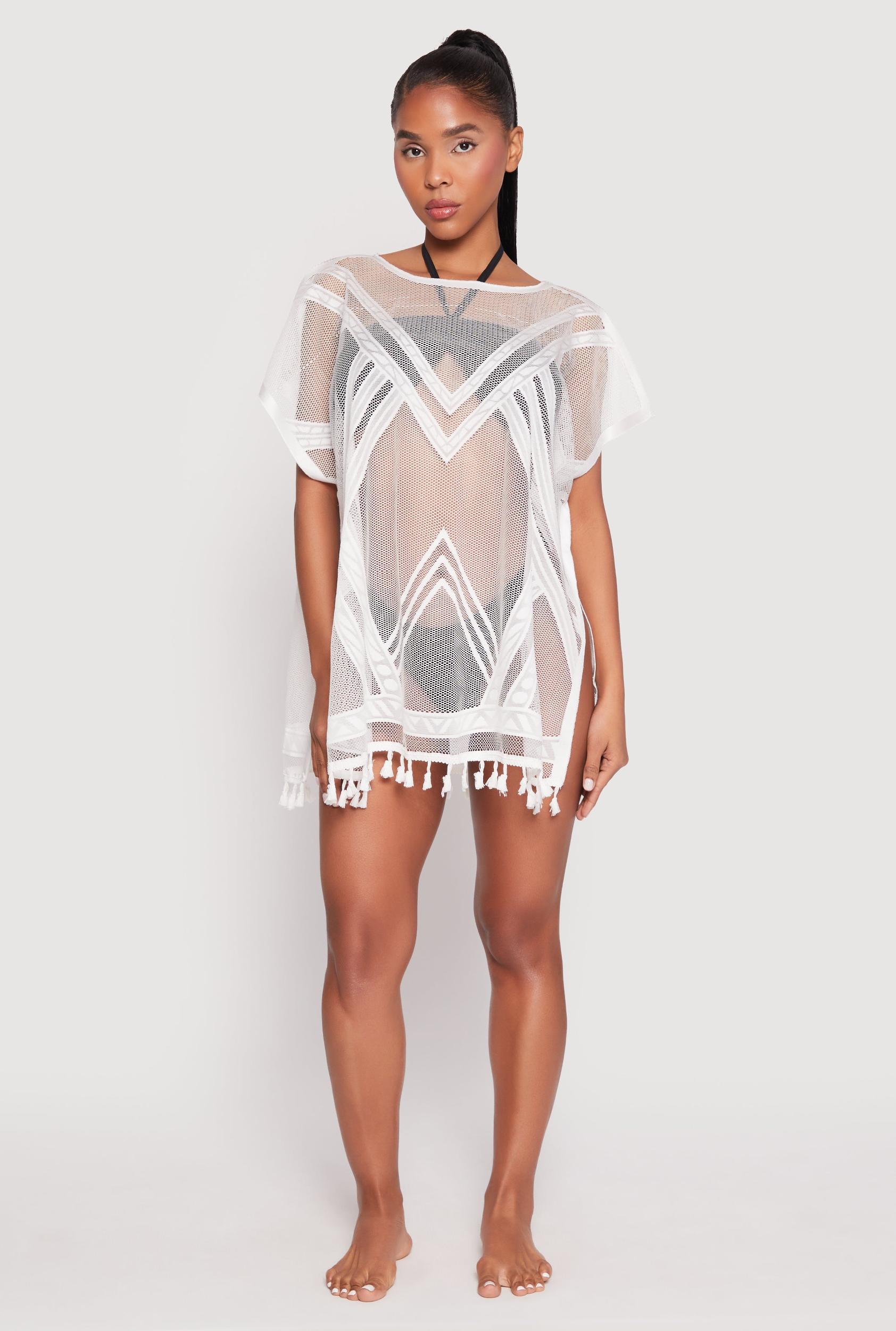 Fishnet Tassel Fringe Swim Cover Up Female Product Image