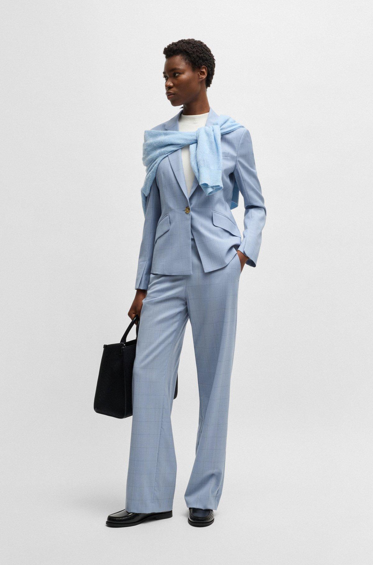 Slim-fit blazer in checked wool Product Image