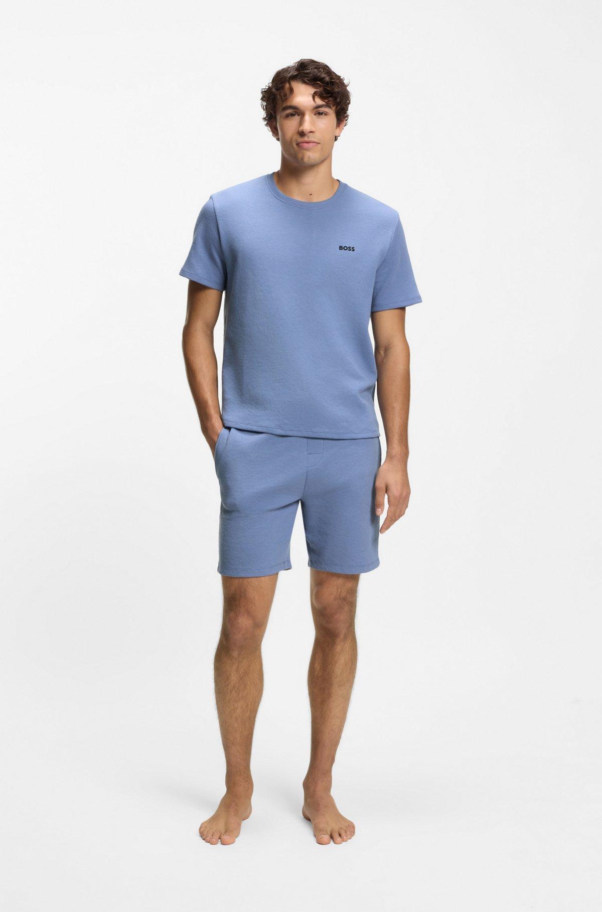 Cotton-blend pajama shorts with embroidered logo Product Image