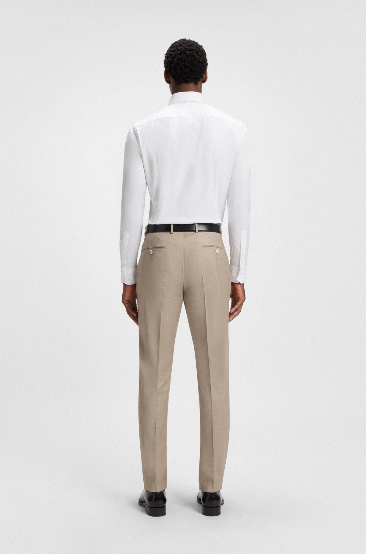 BOSS - Slim-fit shirt in Italian-made performance-stretch fabric - White Product Image