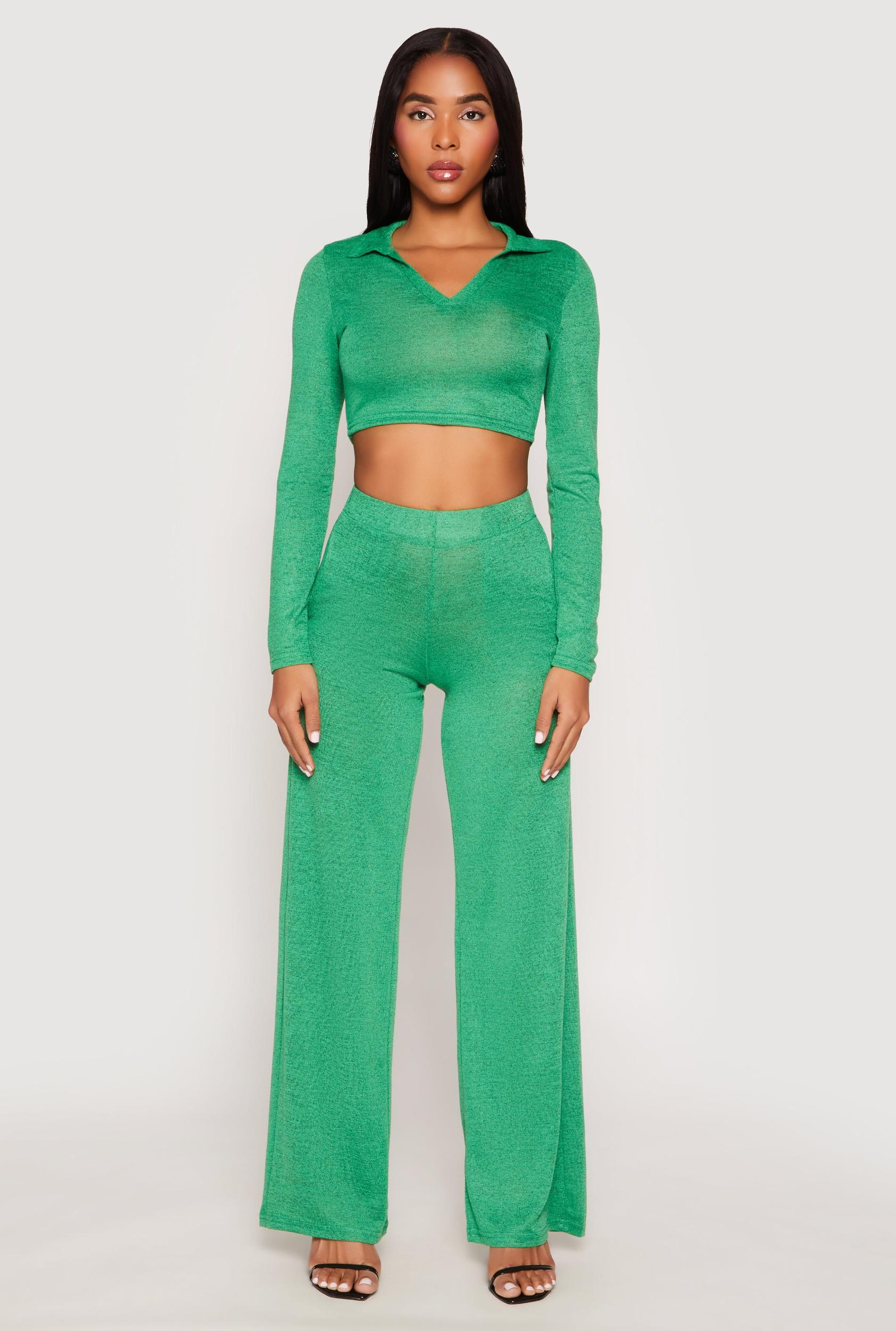 Womens Daisy Brushed Knit Straight Leg Pants Product Image