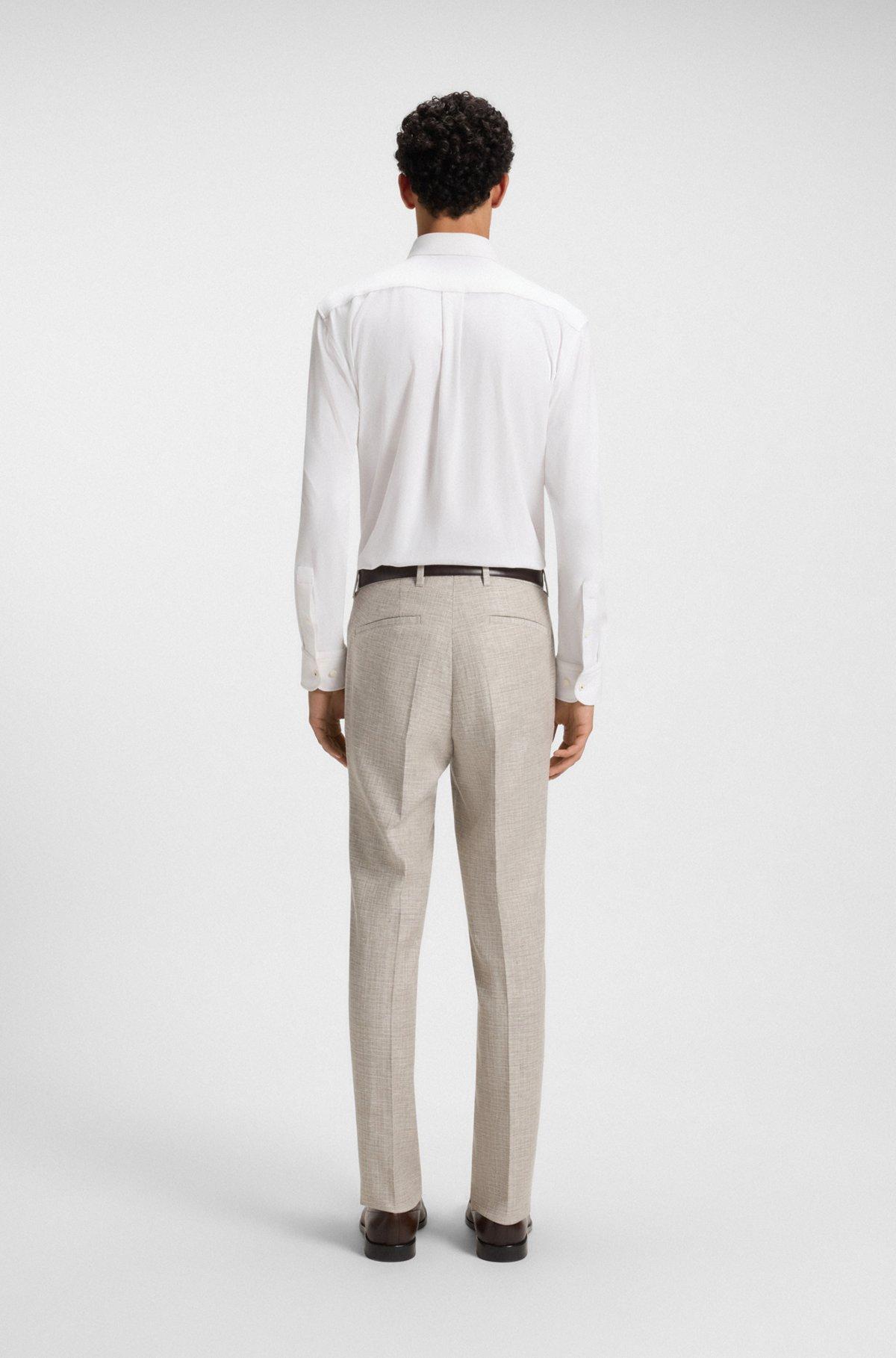 Slim-fit shirt in melange stretch cotton Product Image