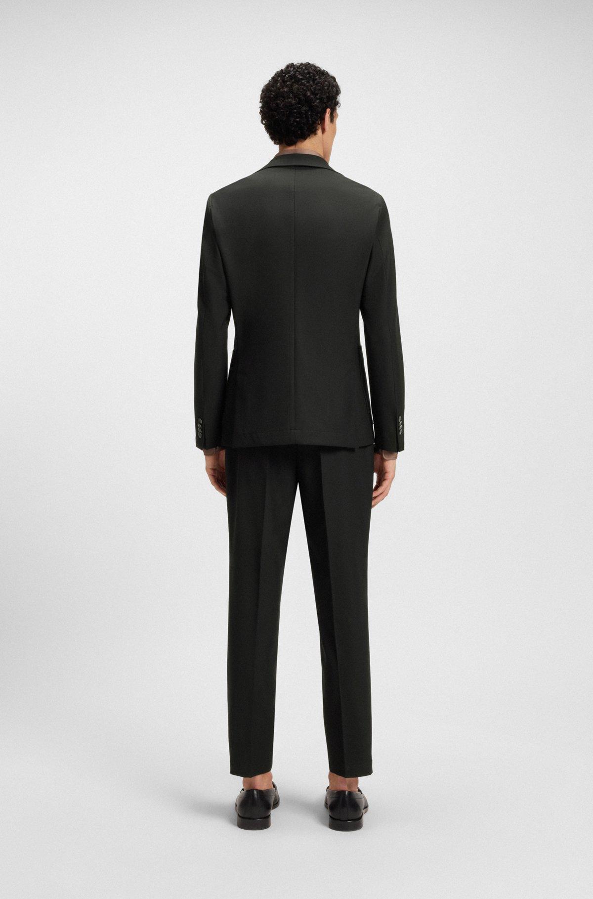 BOSS - Slim-fit jacket in machine-washable stretch fabric - Black Product Image