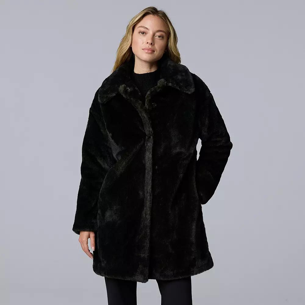 Women's Simply Vera Vera Wang Faux Fur Coat,  Product Image