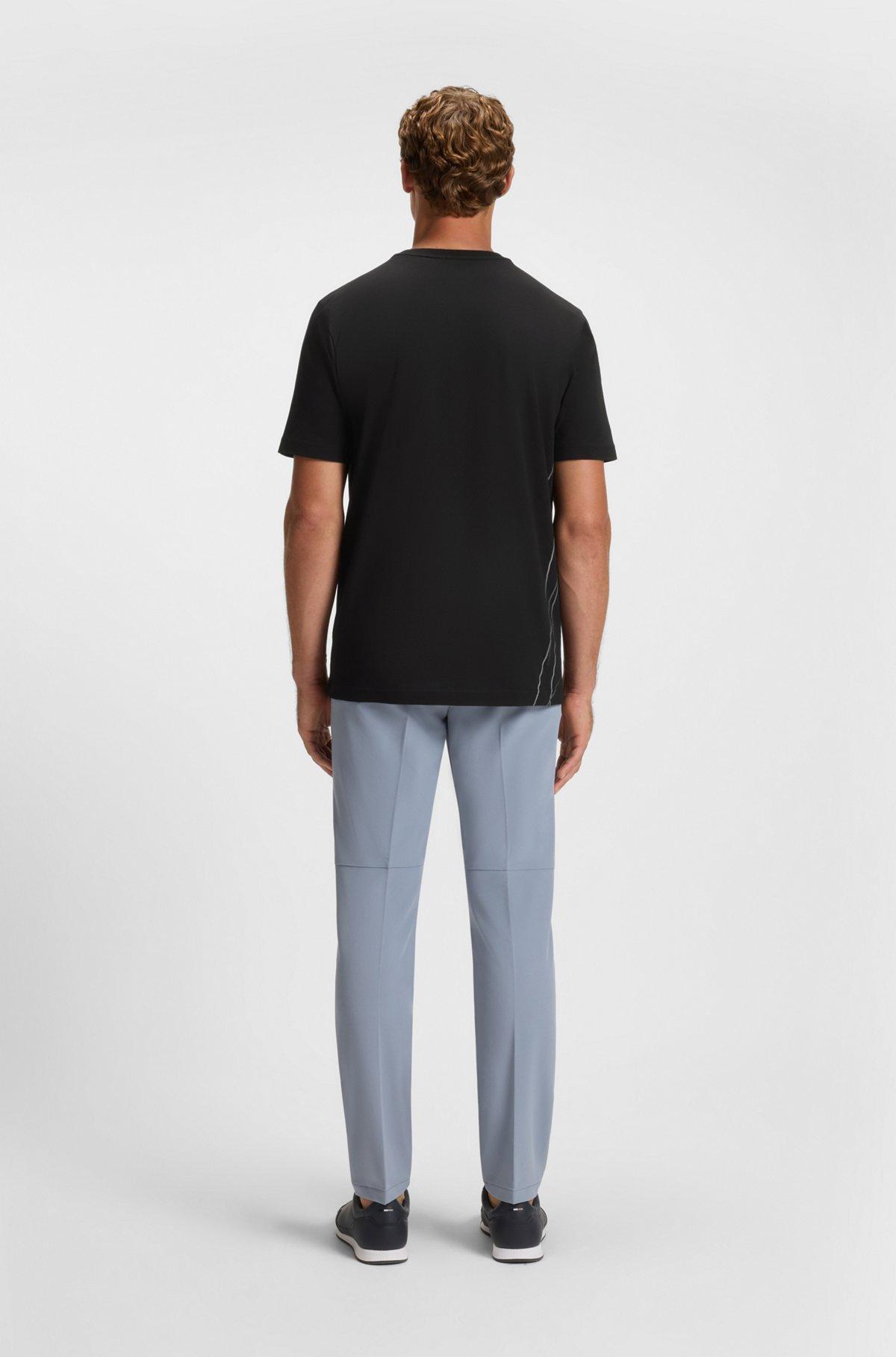 Stretch-cotton T-shirt with degradé print Product Image