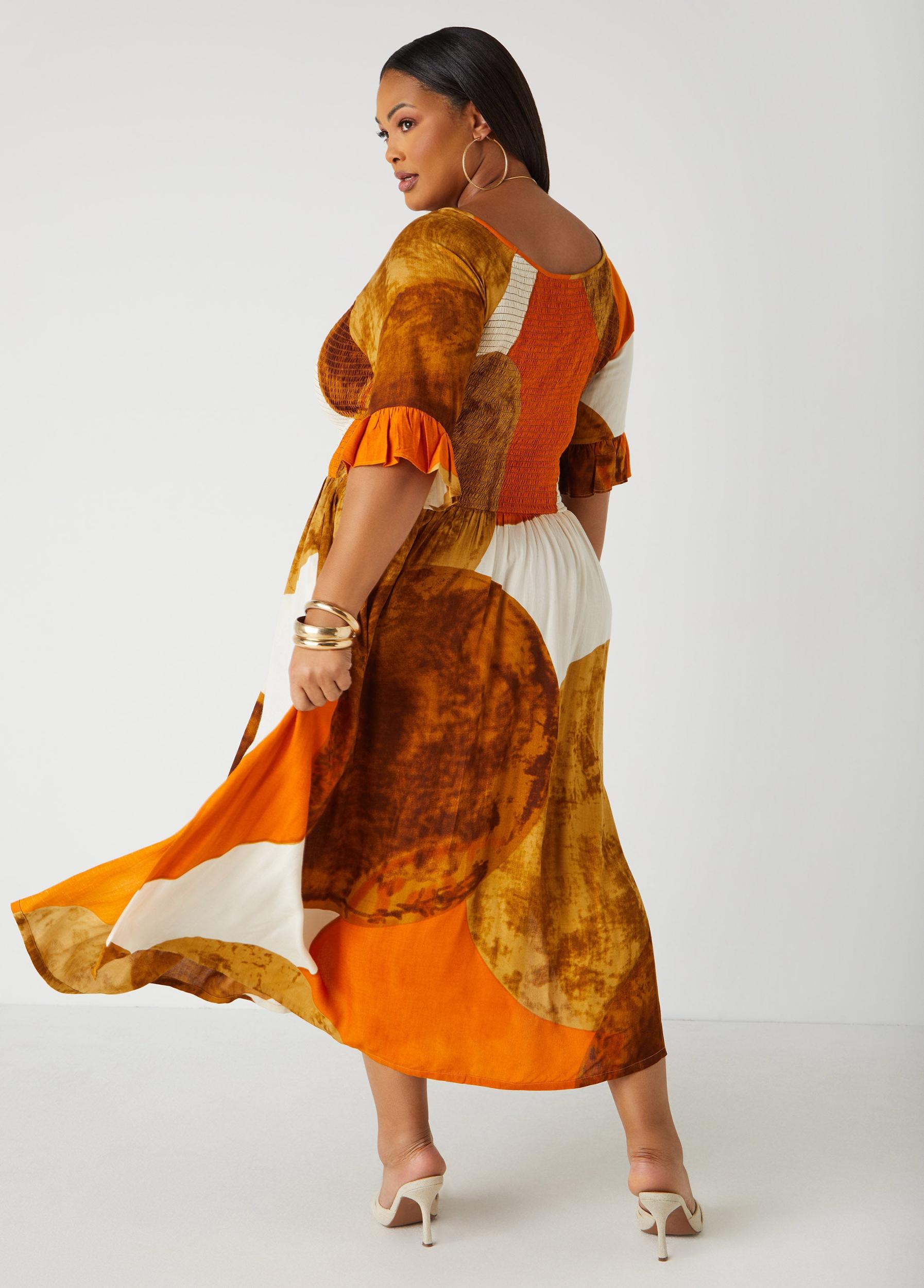 Printed Smocked Maxi Dress Product Image