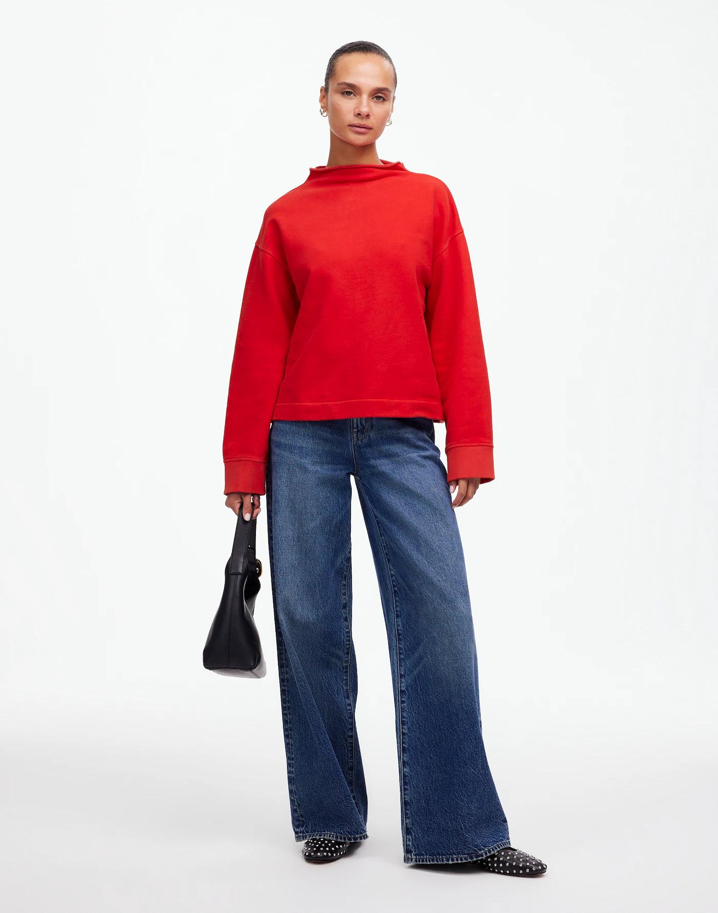 Long-Sleeve Funnel-Neck Sweatshirt Product Image