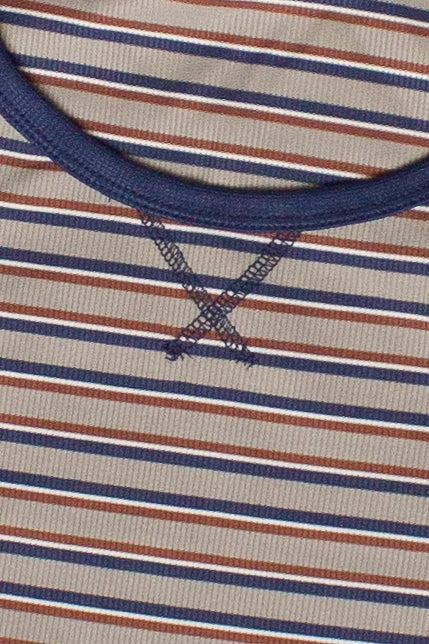 Striped Scoop Neck Long Sleeve Top Product Image