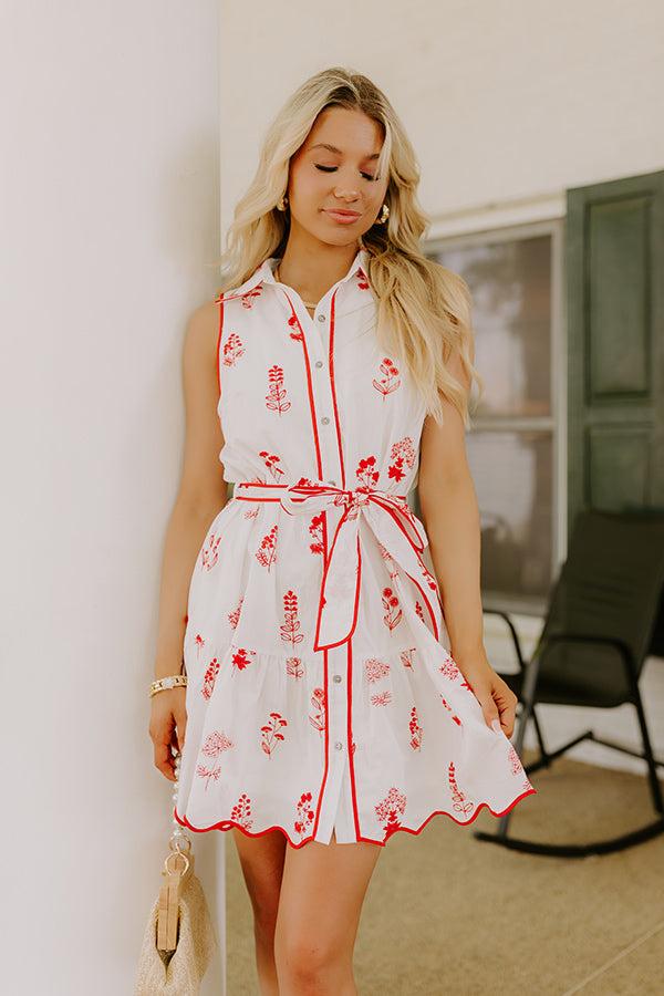 Sweet Meadows Floral Embroidered Mini Dress Product Image