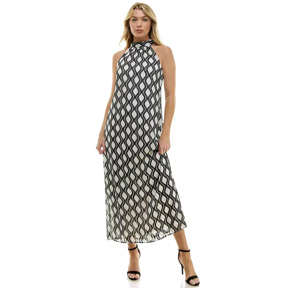 Women's Luxology Keyhole Back Halter Maxi Dress,  Product Image