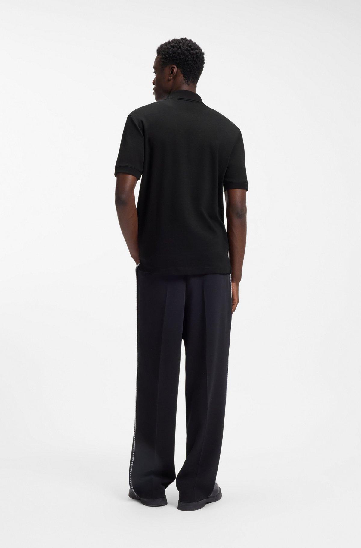 Contrast-logo polo shirt in cotton piqué Product Image