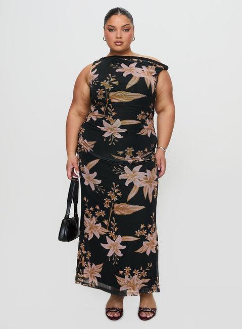 Goldrush Maxi Dress Black Floral Product Image