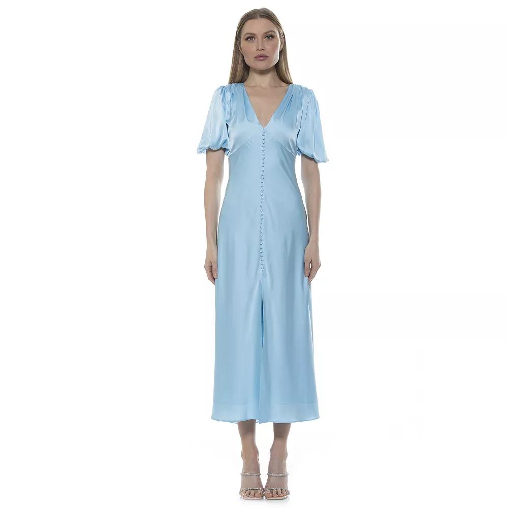 Women's ALEXIA ADMOR Lorelei Bubble Sleeve Midi Dress,  Product Image
