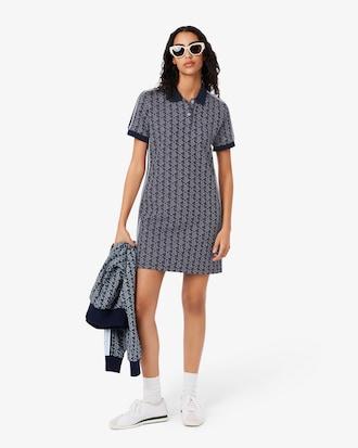 Slim Fit Monogram Jacquard Polo Dress Product Image