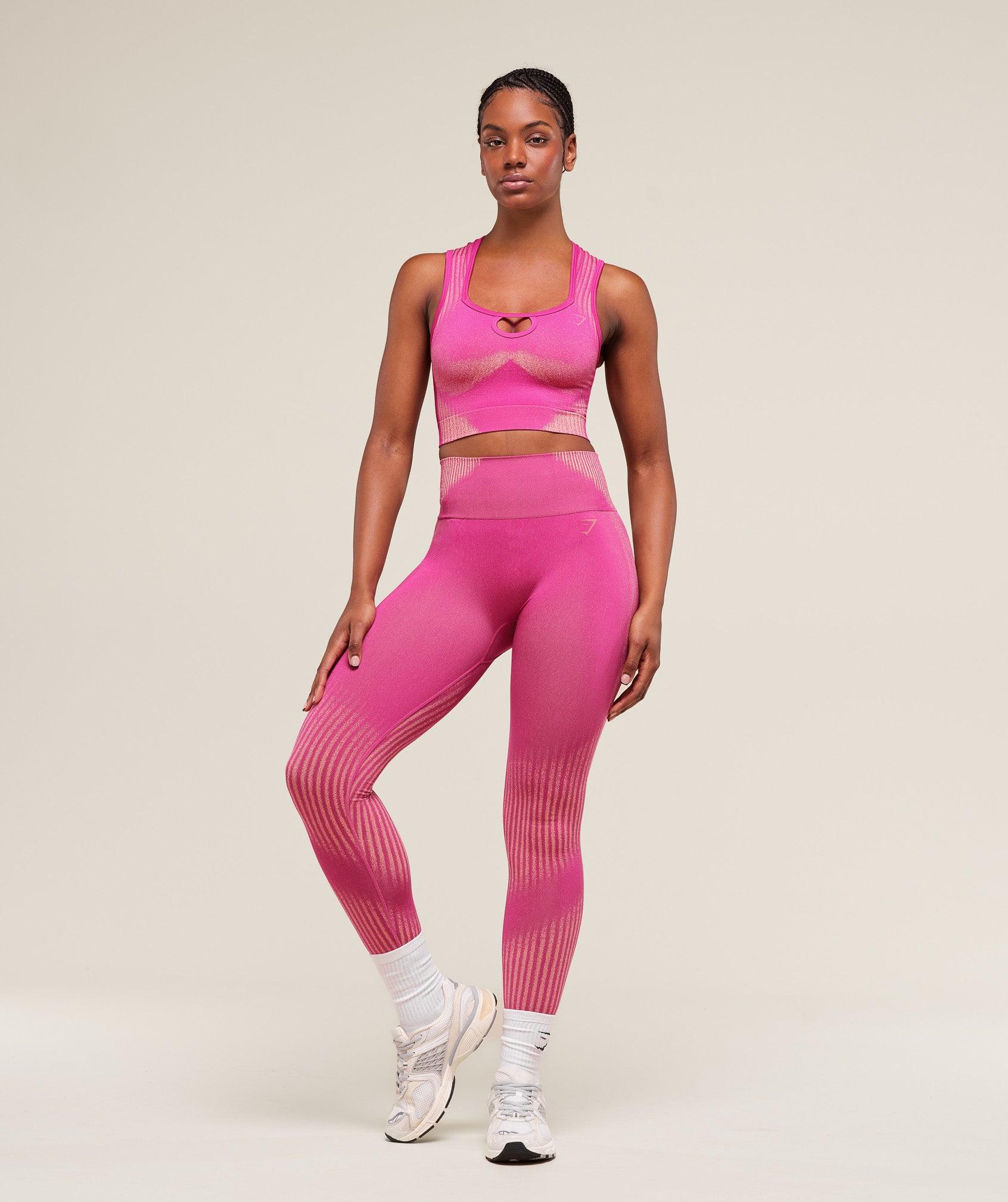 Gymshark Diffuse Seamless Leggings - Winning Pink/Refresh Yellow Female Product Image