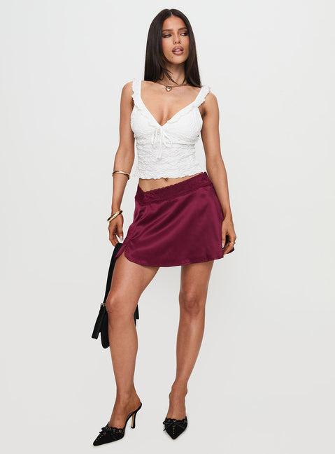 For Me Mini Skirt Burgundy Product Image