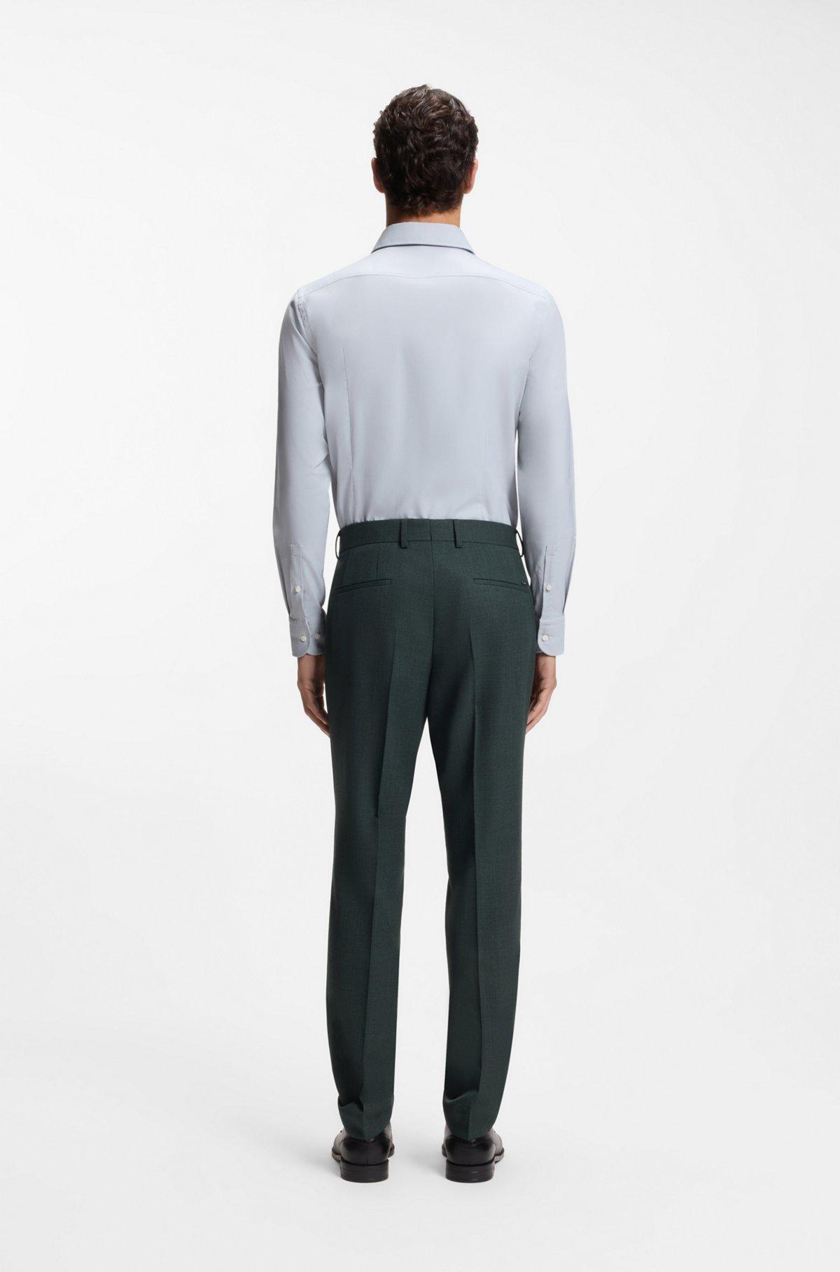 Patterned slim-fit trousers in stretch wool Product Image
