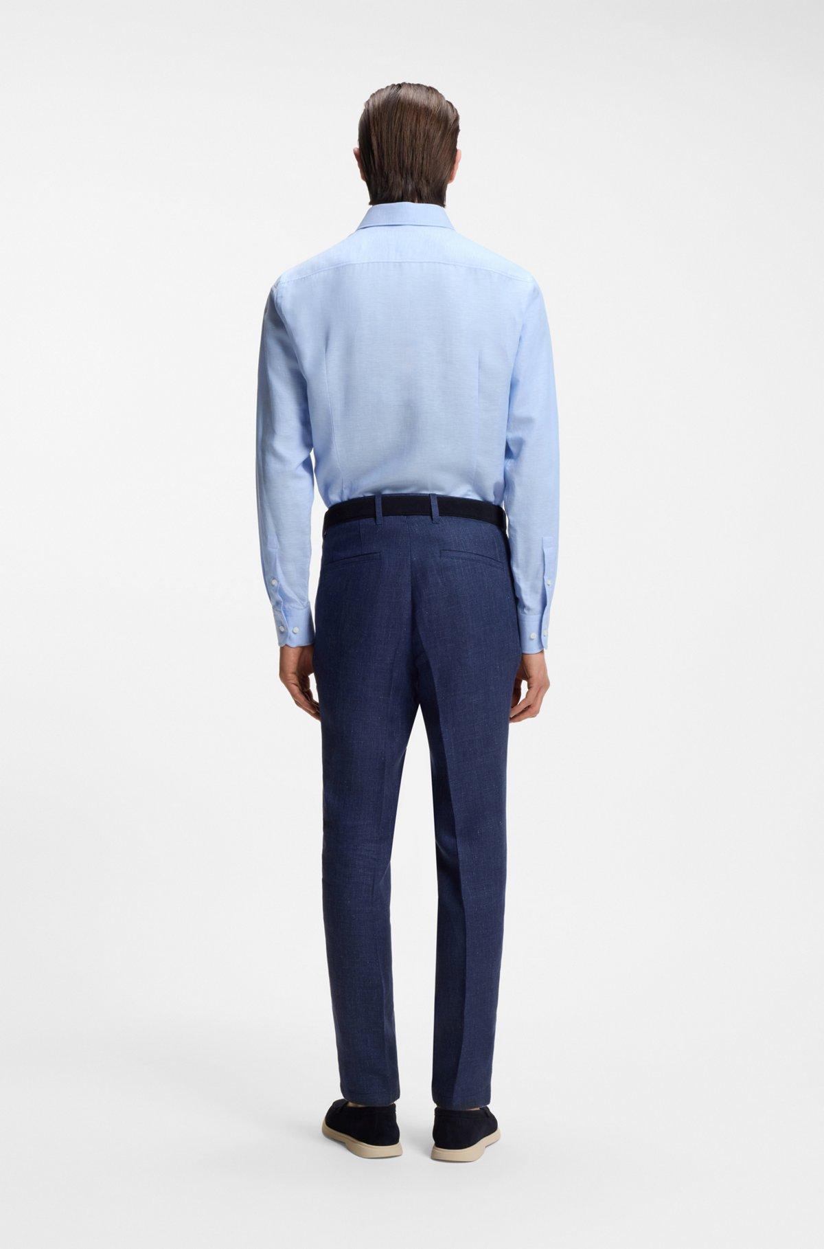 Slim-fit shirt in linen-blend twill Product Image
