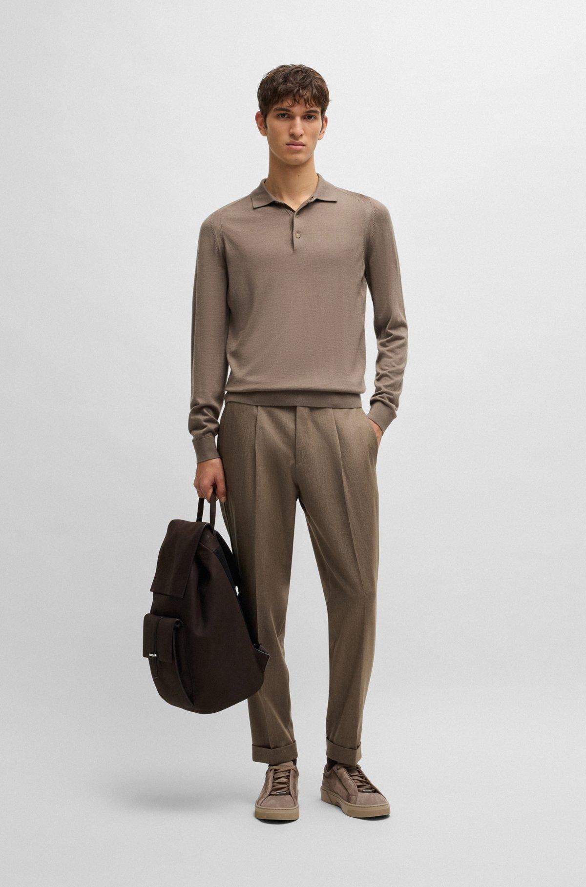 BOSS - Gary low-top trainers in suede - Khaki Product Image