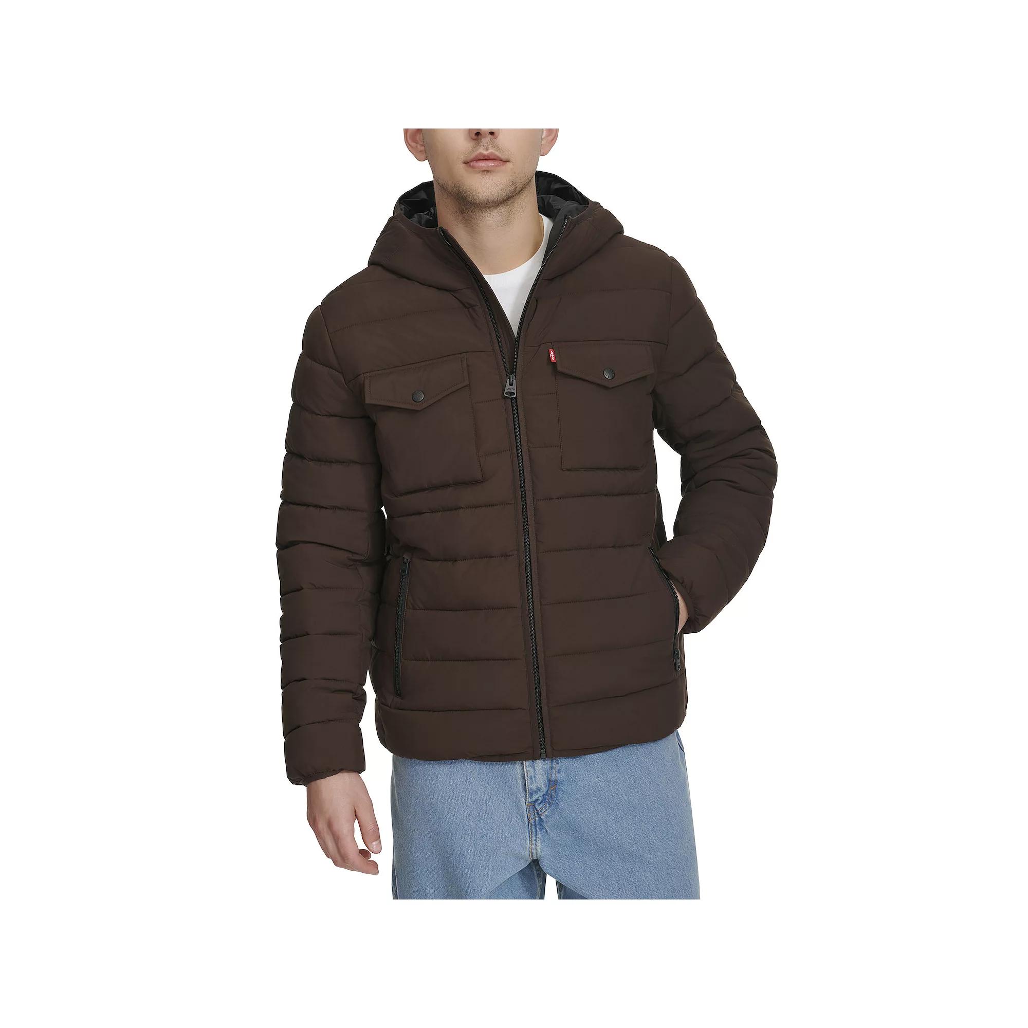 Men's Levi's® Stretch Two Pocket Quilted Hooded Jacket,  Product Image