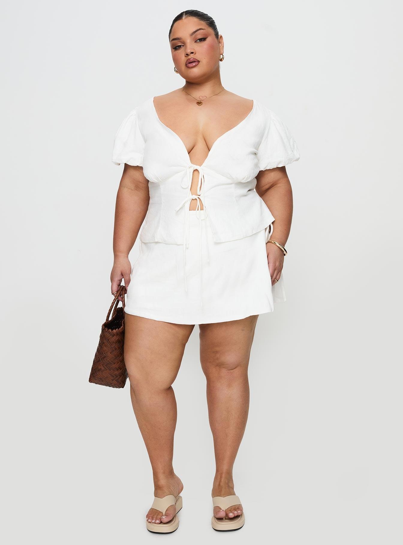 Wilhelmina Blouse Top White Curve Product Image