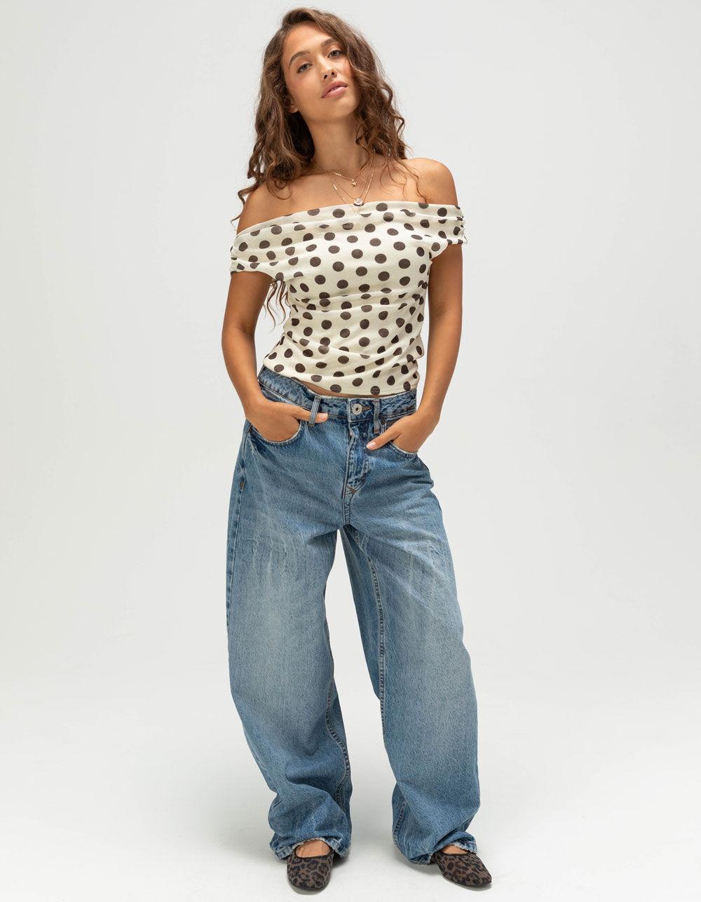 BDG Urban Outfitters Fia Spot Womens Top - Cream Combo Product Image