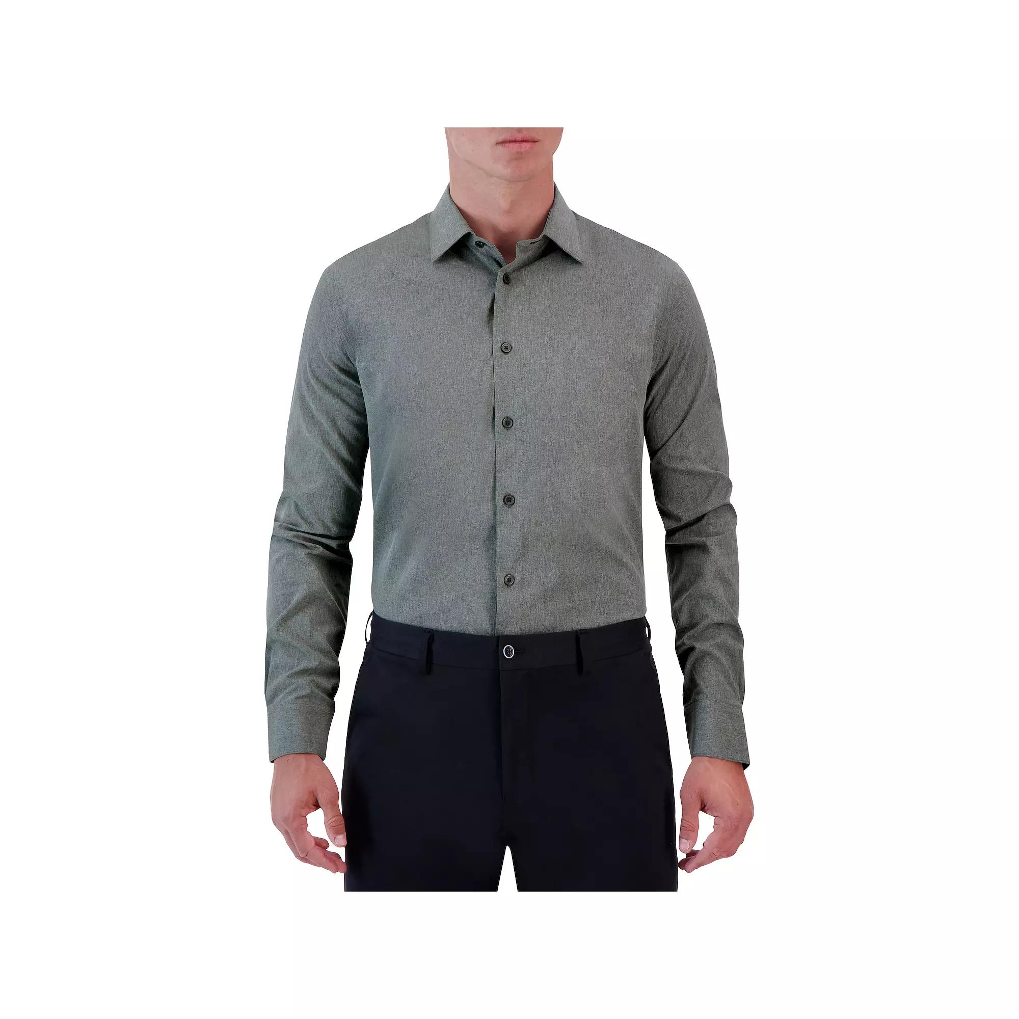 Men's Report Collection Slim-Fit Performance Dress Shirt, Size: 15.5-34/35, Gray Melange Product Image