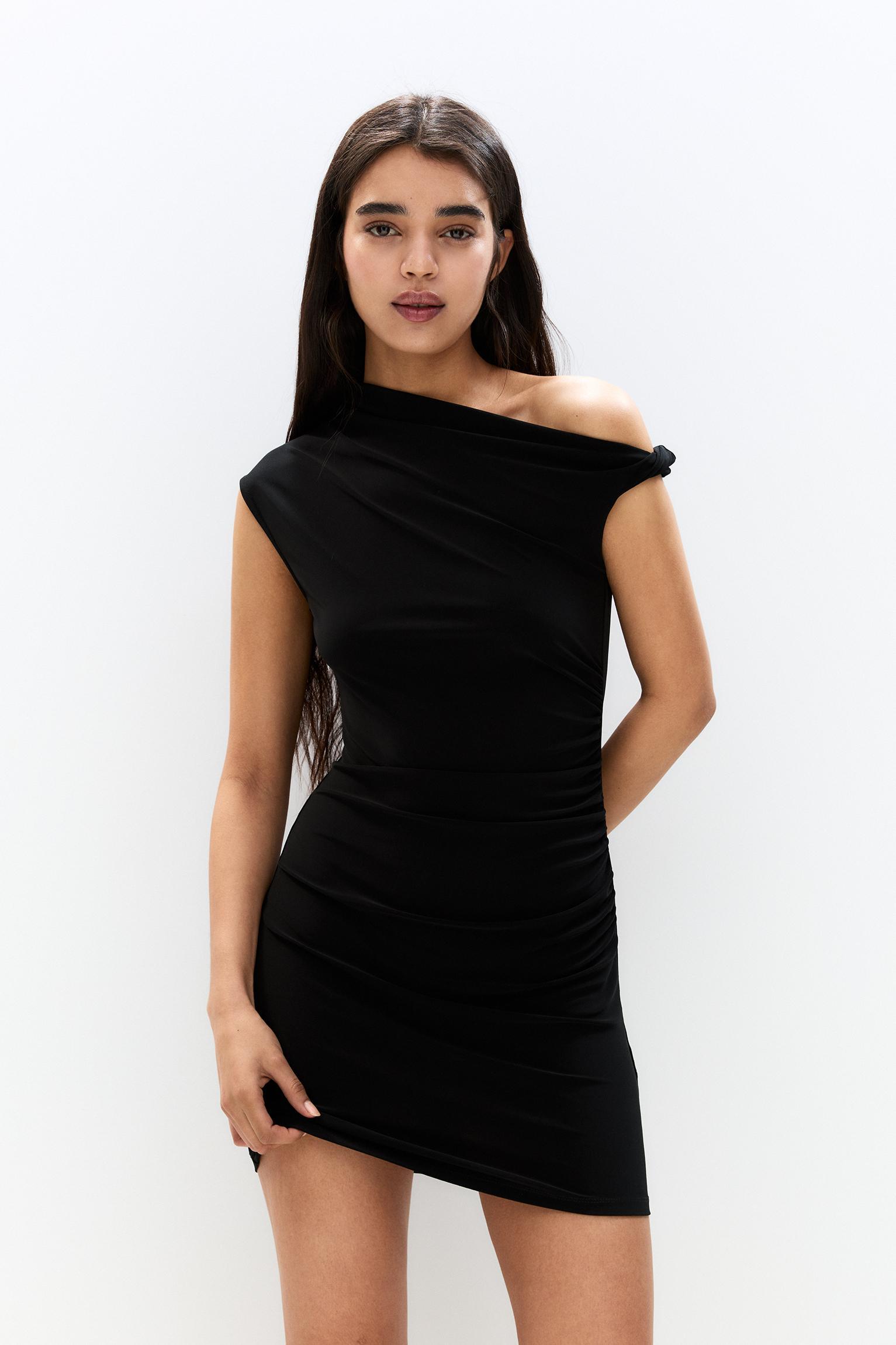 Short asymmetric knotted dress Product Image