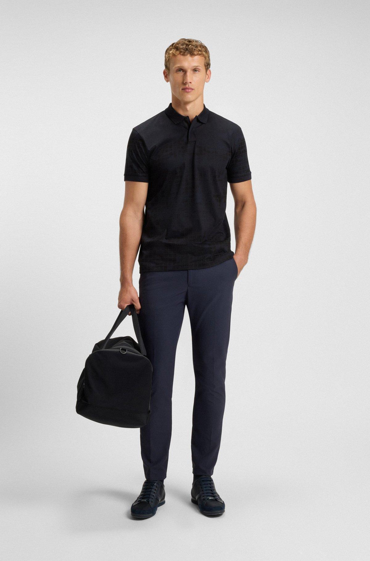 Zip-placket polo shirt in a cotton blend Product Image