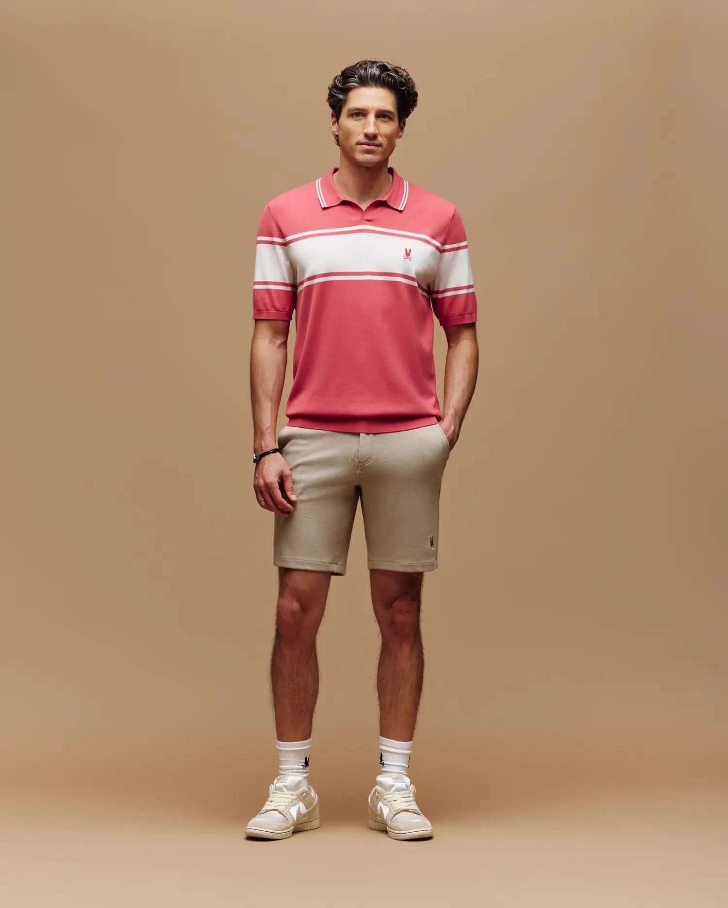 MENS ZAVIAN STRIPE KNIT POLO - MT0400055 Male Product Image