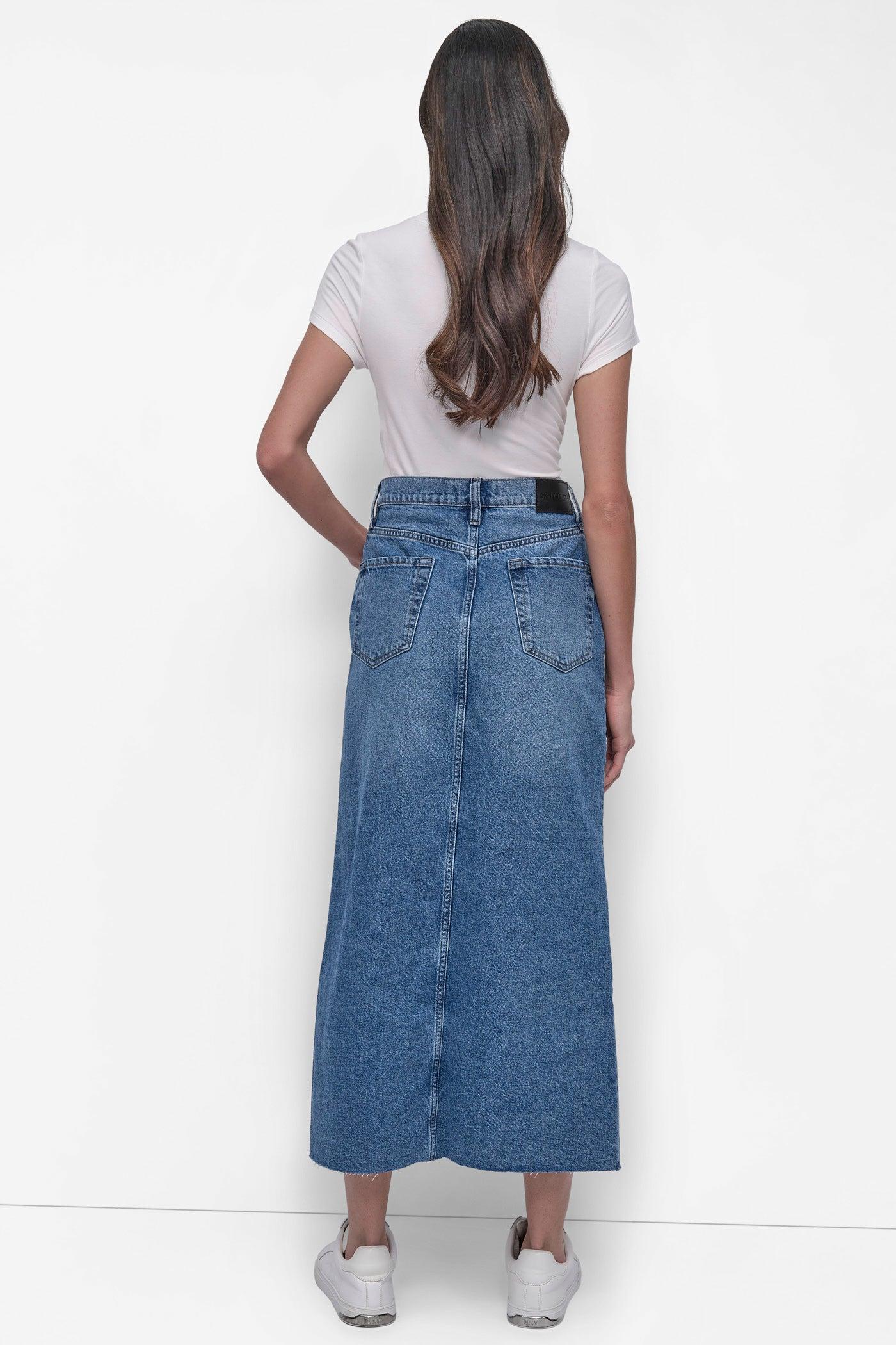 HIGH Rise Length A-LINE MAXI SKIRT WITH FRONT VENT Product Image