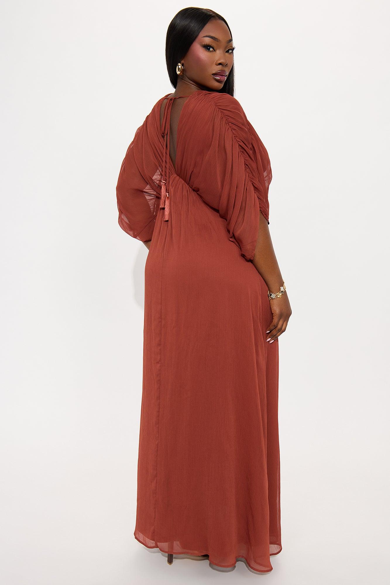 Amaya Chiffon Maxi Dress - Brown Female Product Image